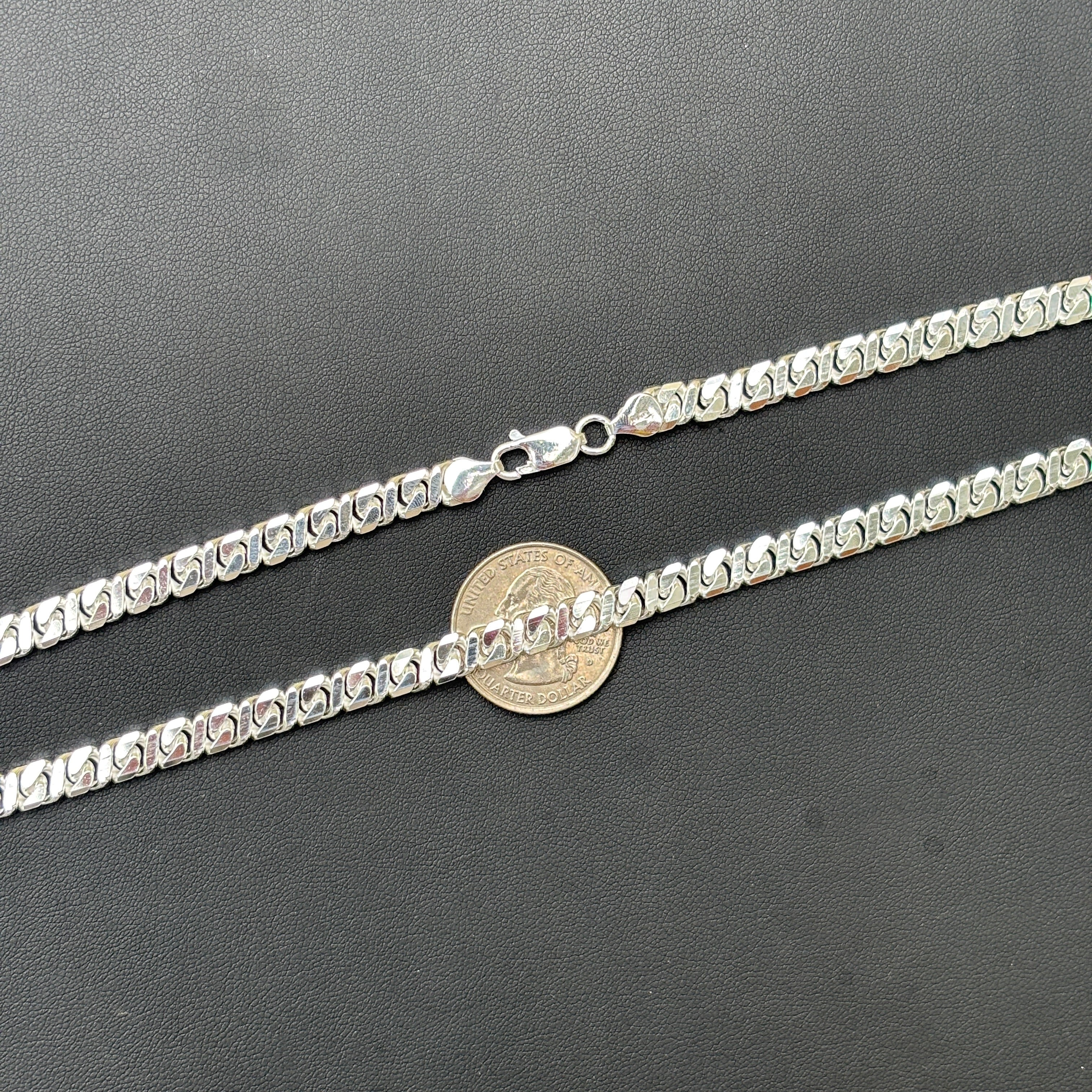 925 Sterling Silver 6mm Dollar Chain Necklace - Image 3