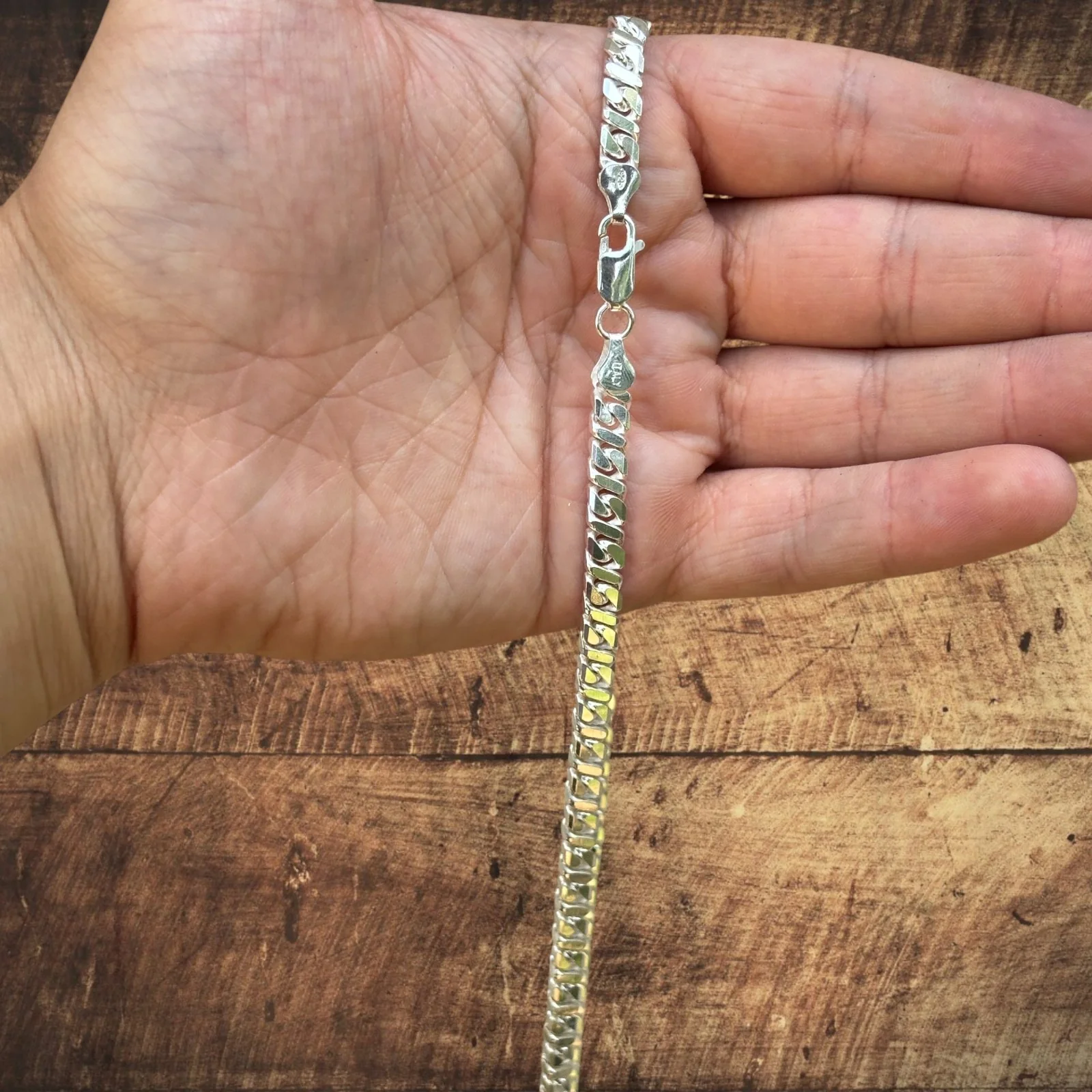 925 Sterling Silver 6mm Dollar Chain Necklace - Image 4