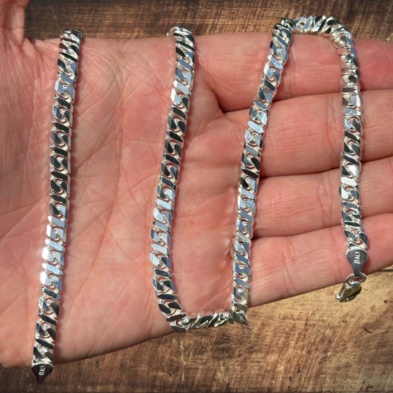 925 Sterling Silver 6mm Dollar Chain Necklace - Image 6