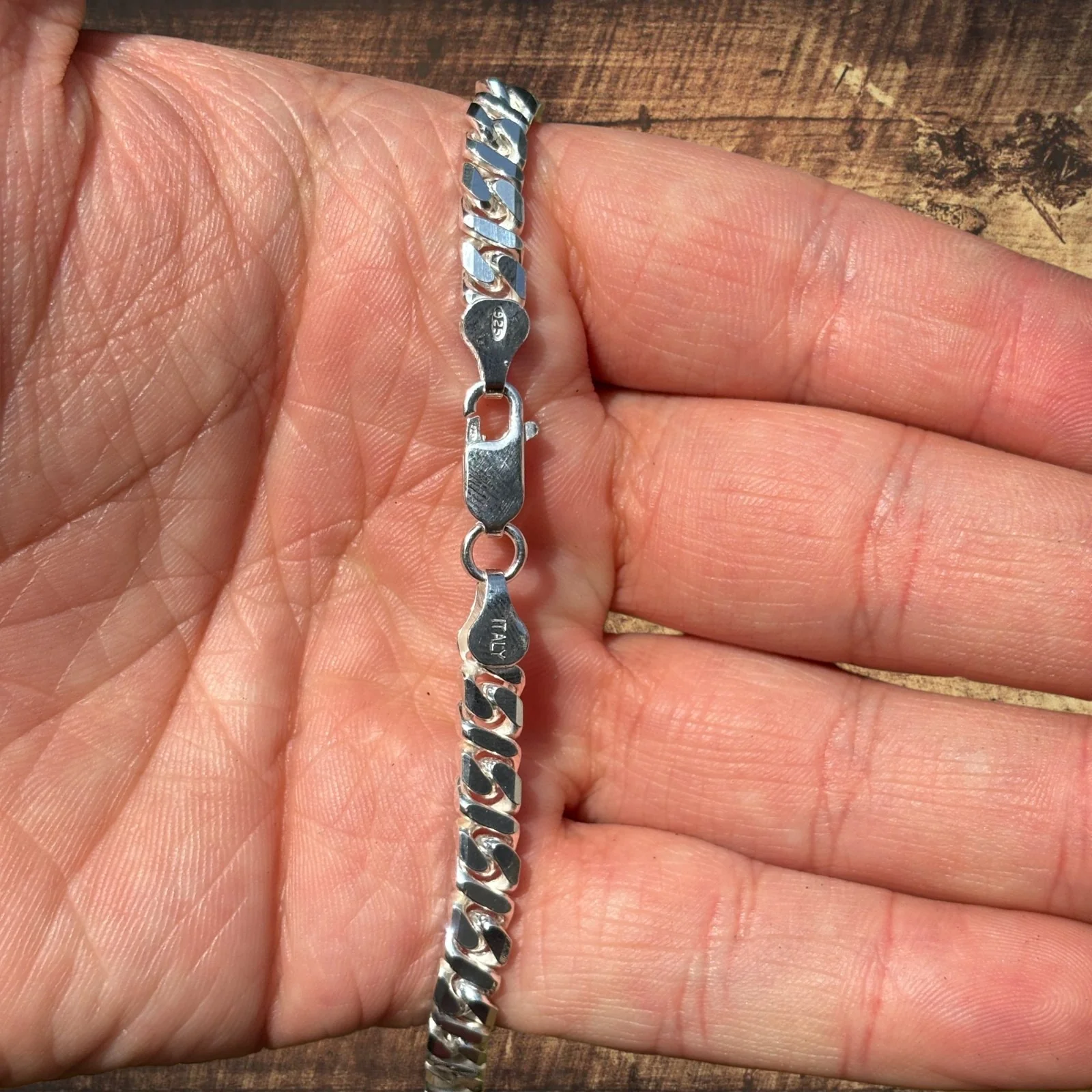 925 Sterling Silver 6mm Dollar Chain Necklace - Image 7