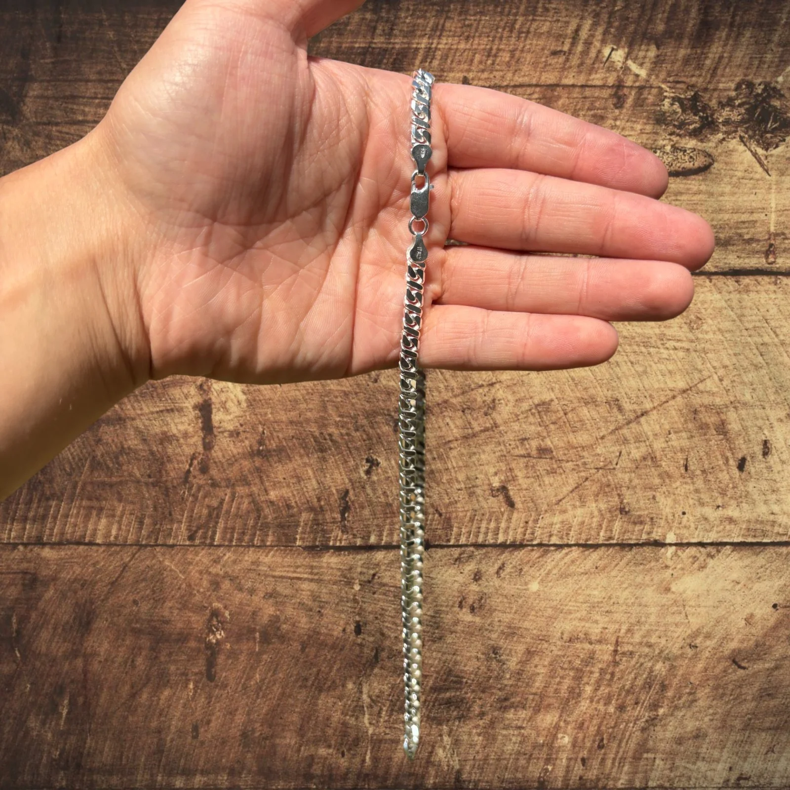 925 Sterling Silver 6mm Dollar Chain Necklace - Image 8
