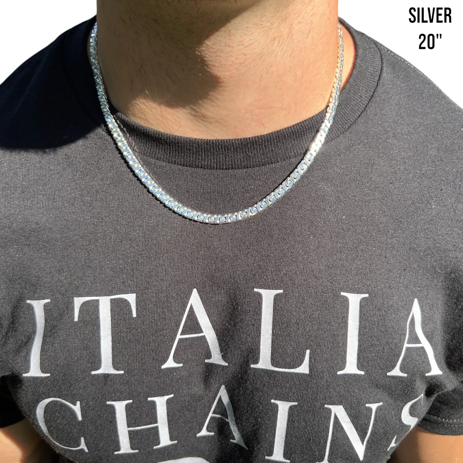 925 Sterling Silver 6mm Dollar Chain Necklace - Image 9