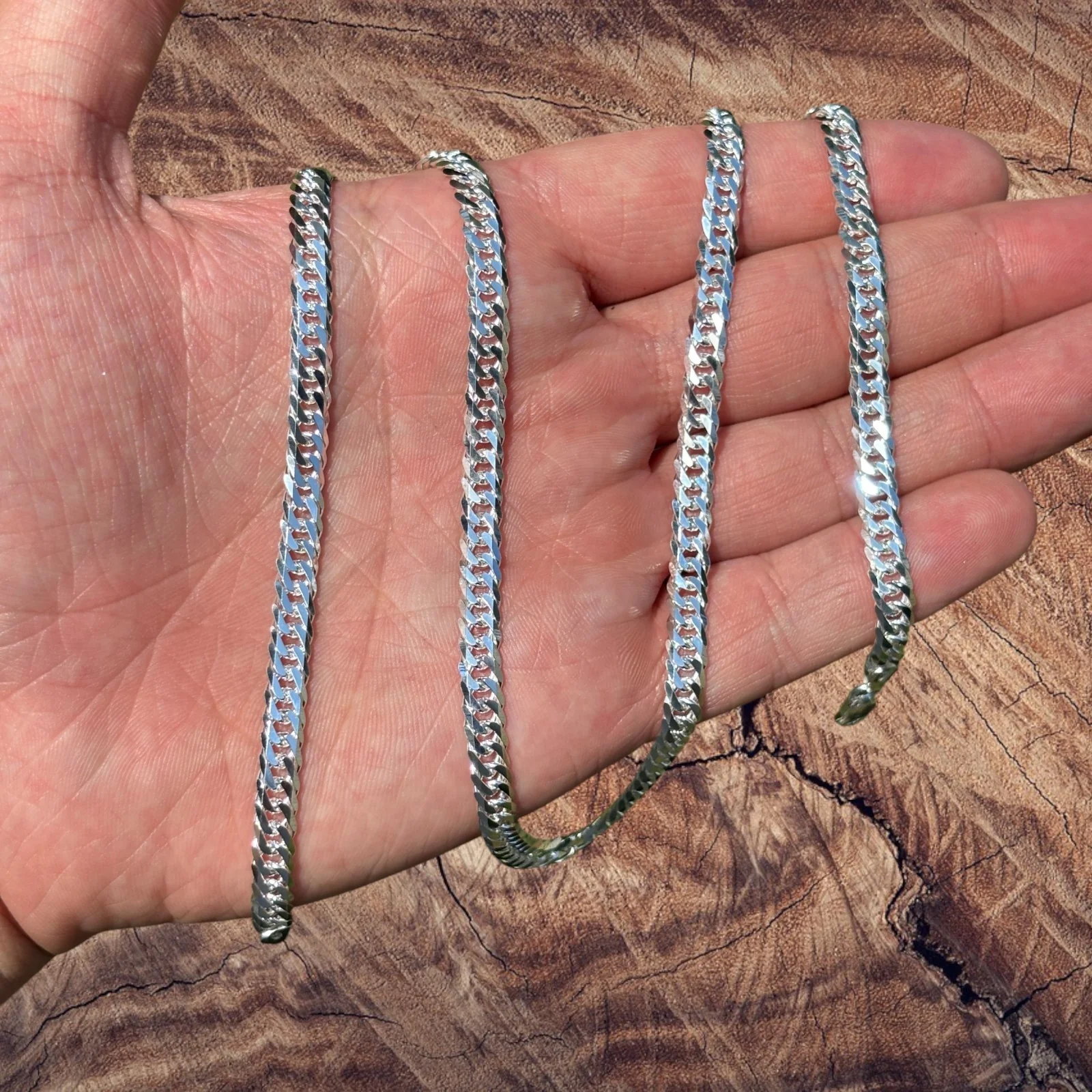 925 Sterling Silver 6mm Double Curb Chain Necklace - Image 3