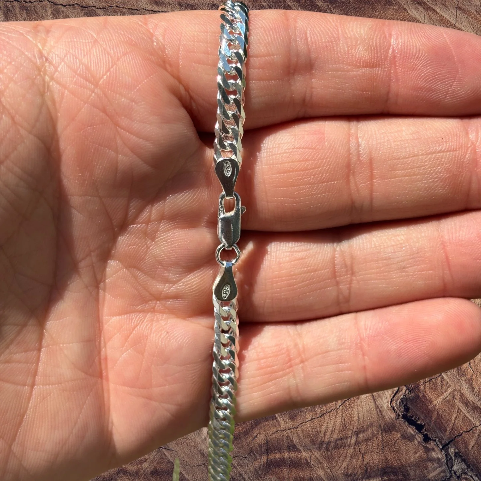 925 Sterling Silver 6mm Double Curb Chain Necklace - Image 4