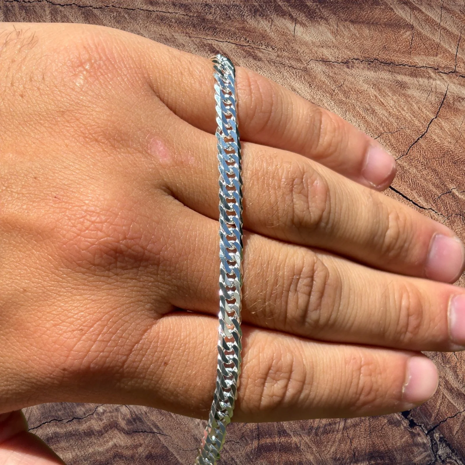 925 Sterling Silver 6mm Double Curb Chain Necklace - Image 5