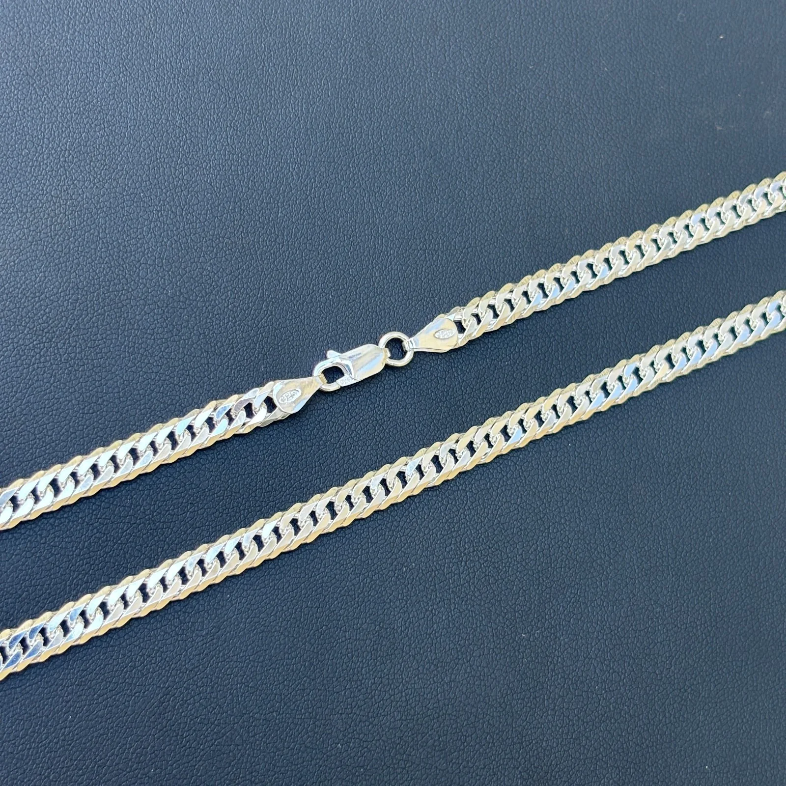 925 Sterling Silver 6mm Double Curb Chain Necklace - Image 7