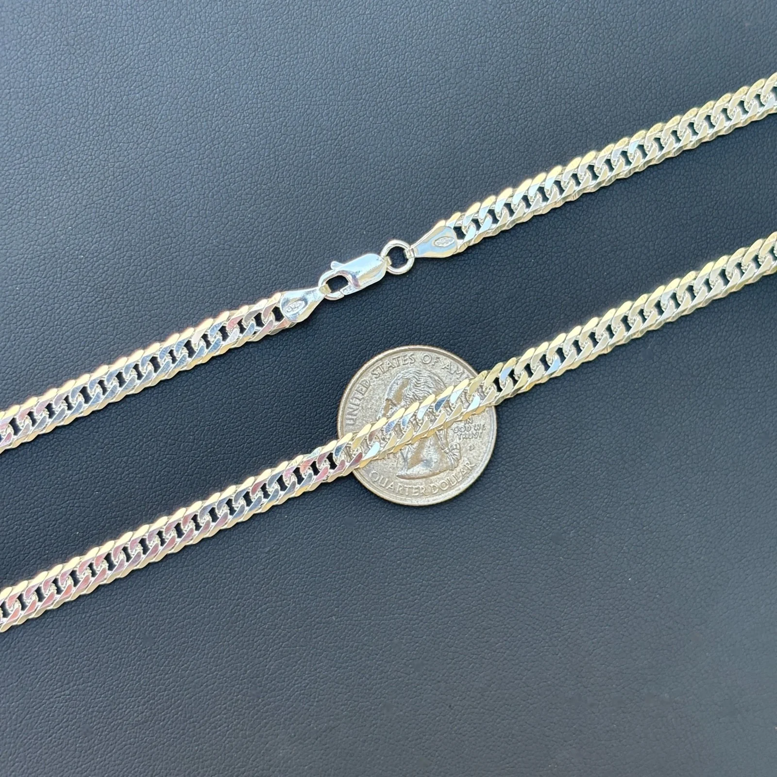 925 Sterling Silver 6mm Double Curb Chain Necklace - Image 8