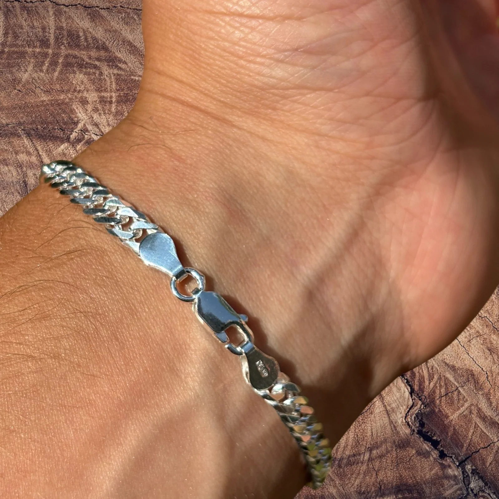 925 Sterling Silver 6mm Double Curb Bracelet - Image 11