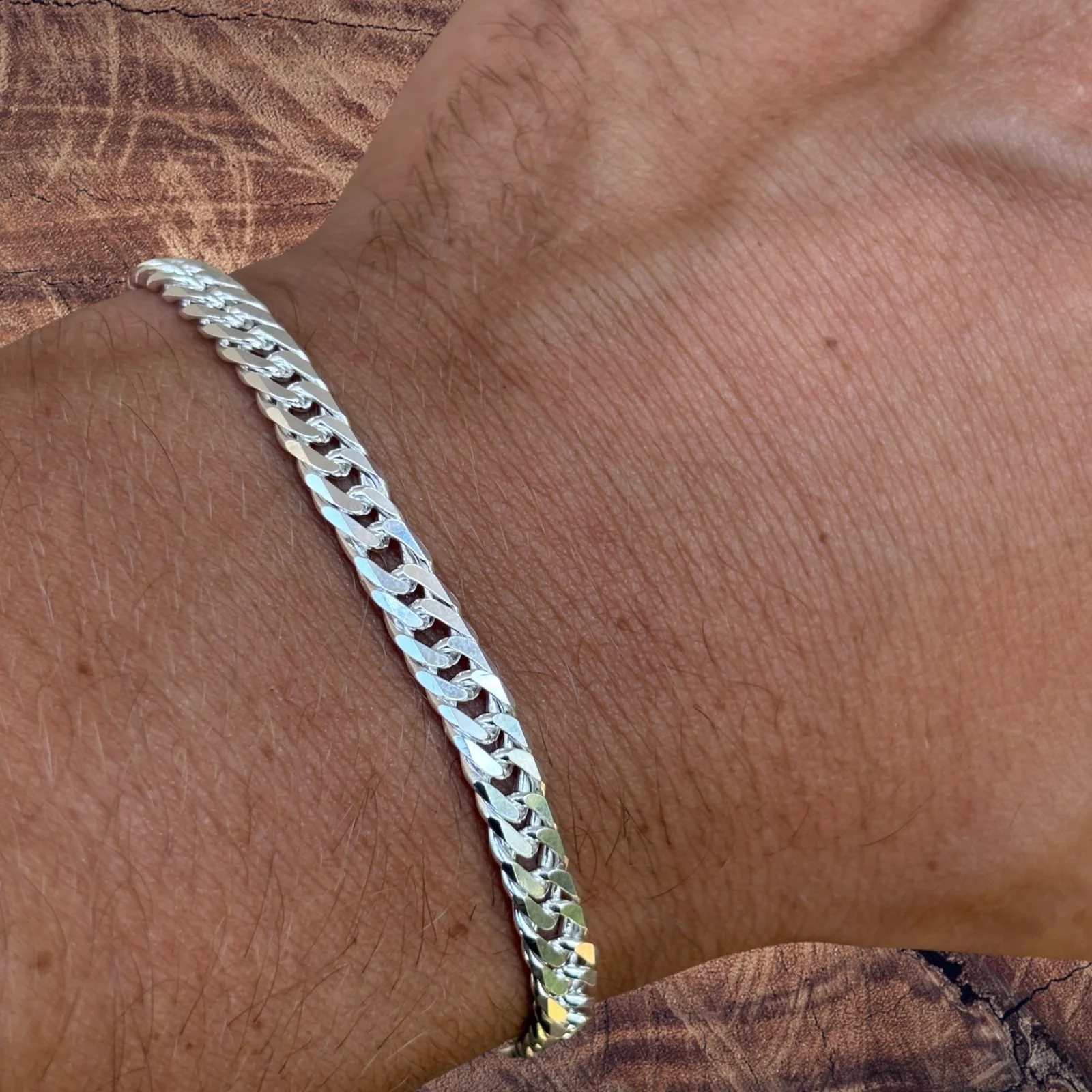 925 Sterling Silver 6mm Double Curb Bracelet - Image 12