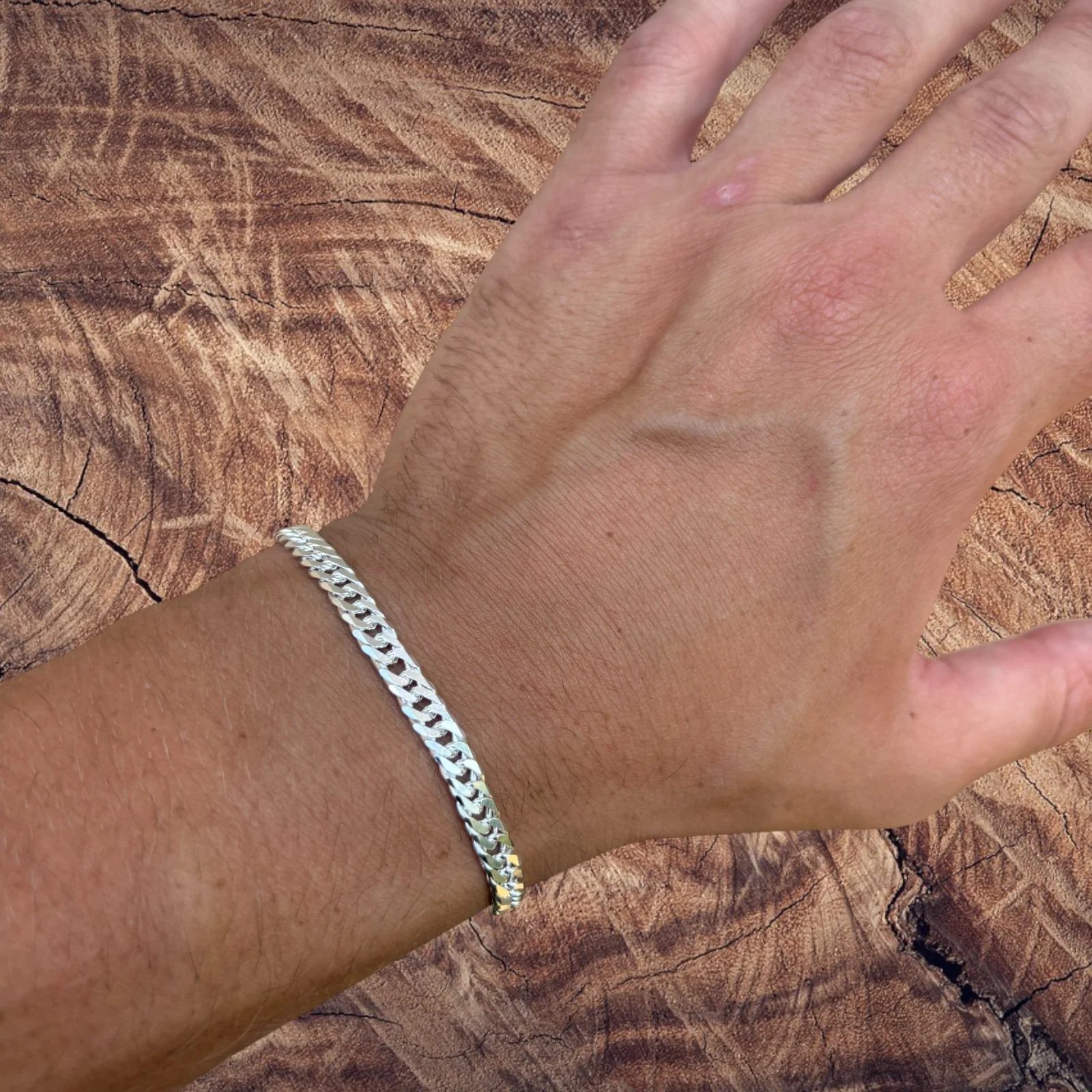 925 Sterling Silver 6mm Double Curb Bracelet - Image 14