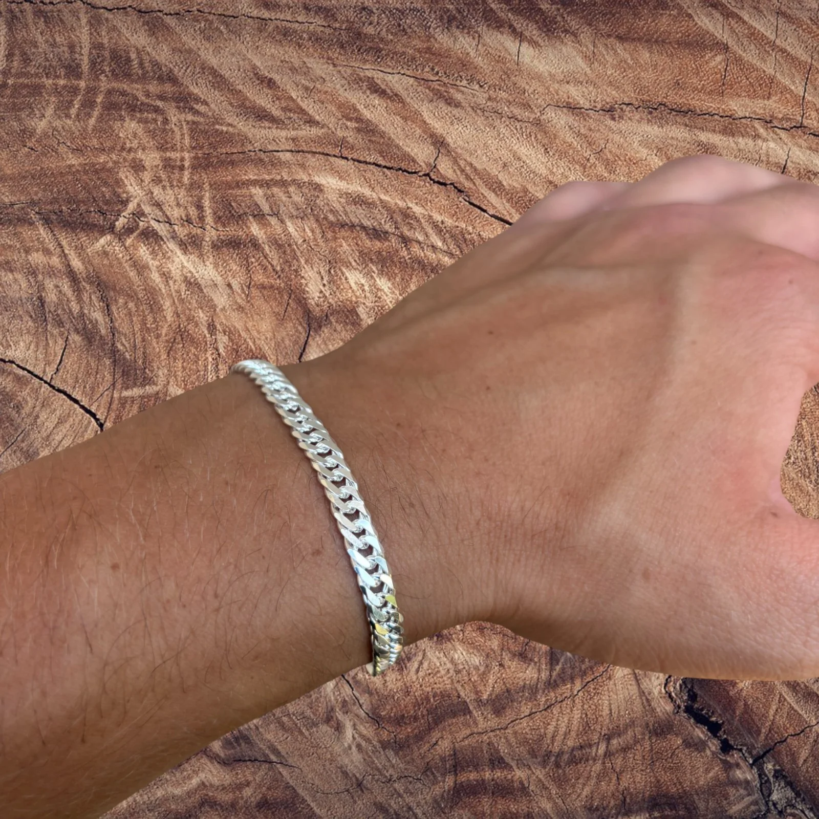 925 Sterling Silver 6mm Double Curb Bracelet - Image 15