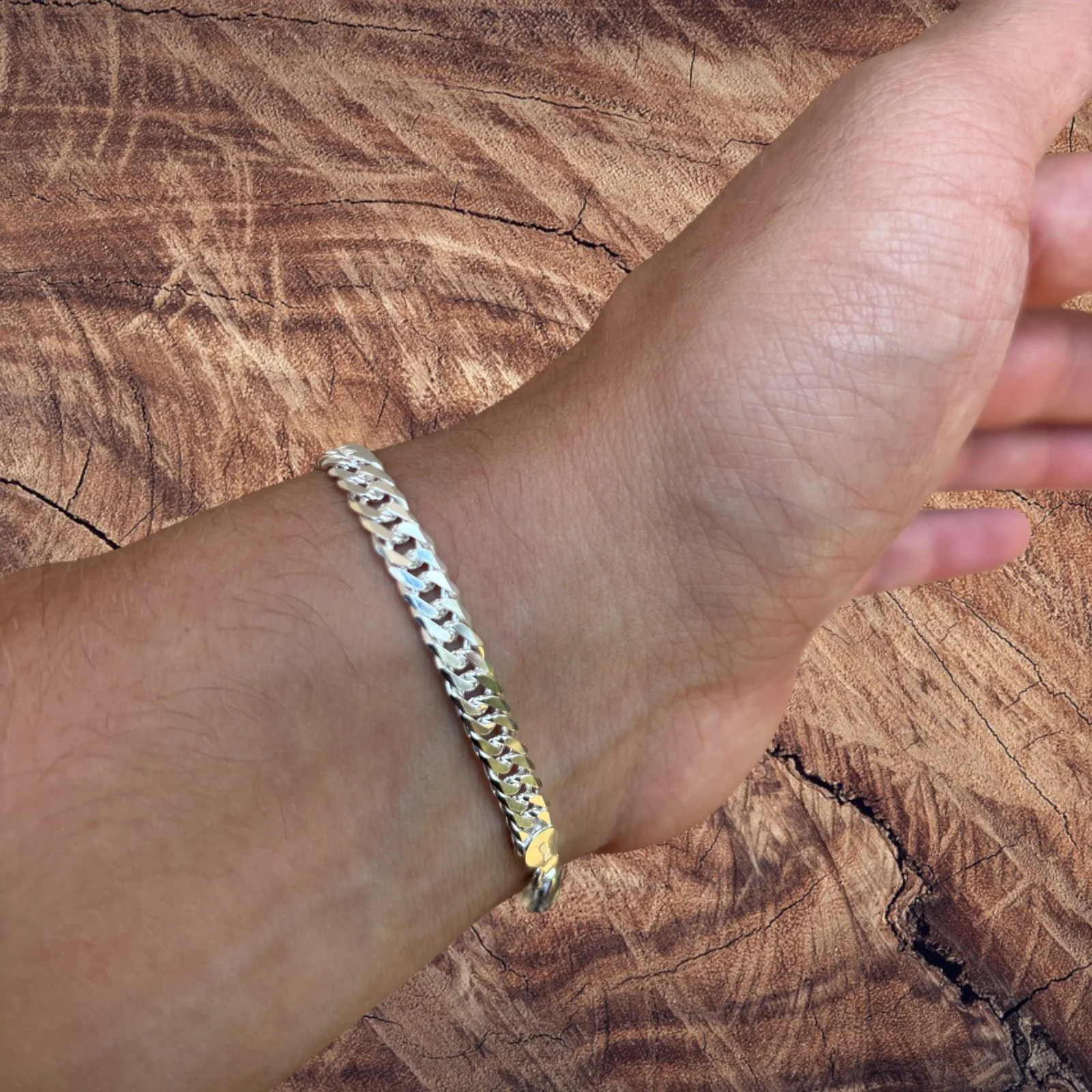 925 Sterling Silver 6mm Double Curb Bracelet - Image 16