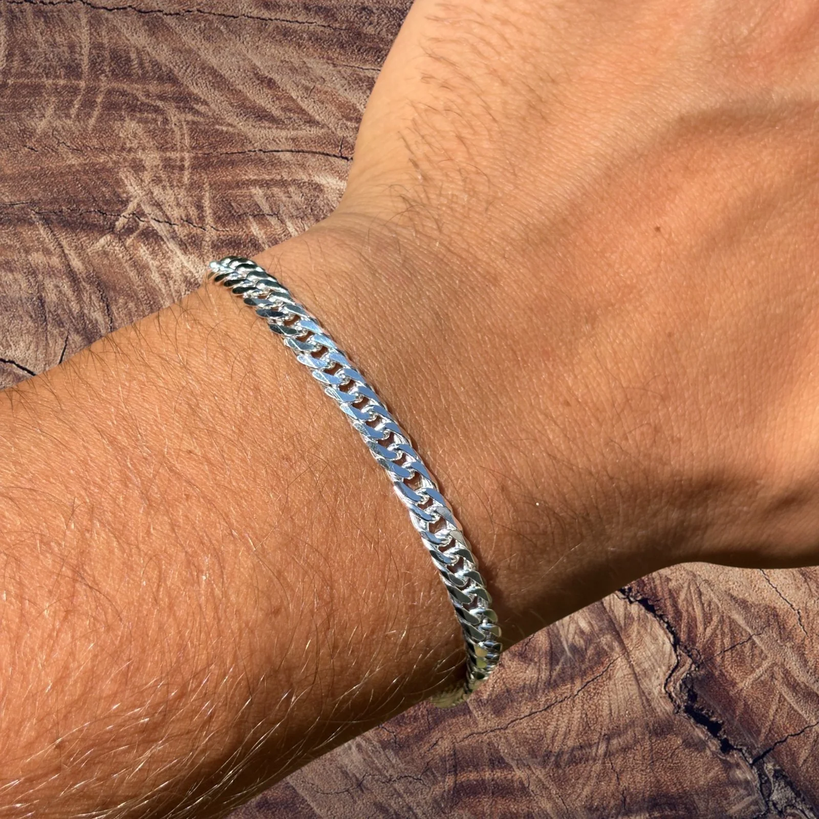 925 Sterling Silver 6mm Double Curb Bracelet - Image 4