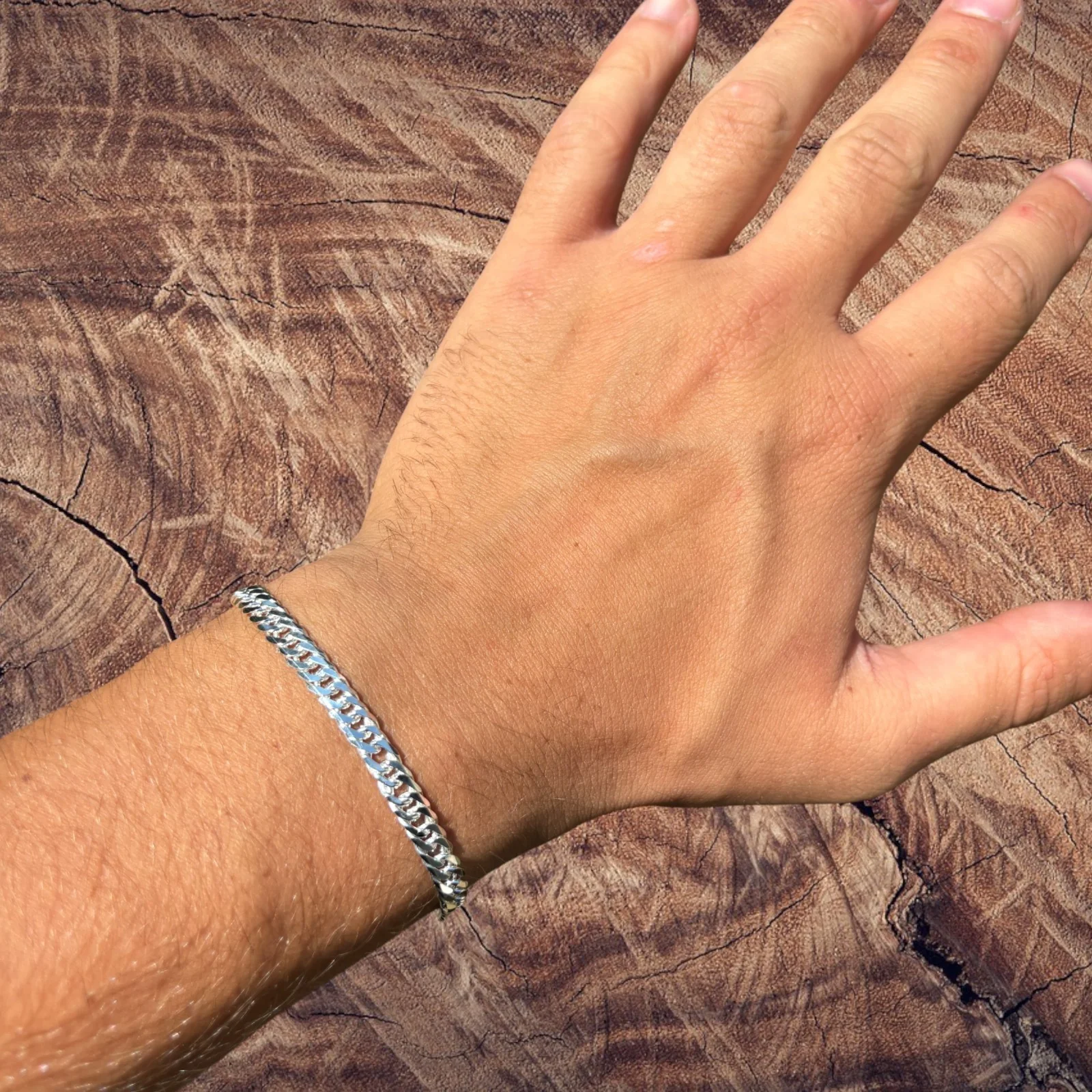 925 Sterling Silver 6mm Double Curb Bracelet - Image 6