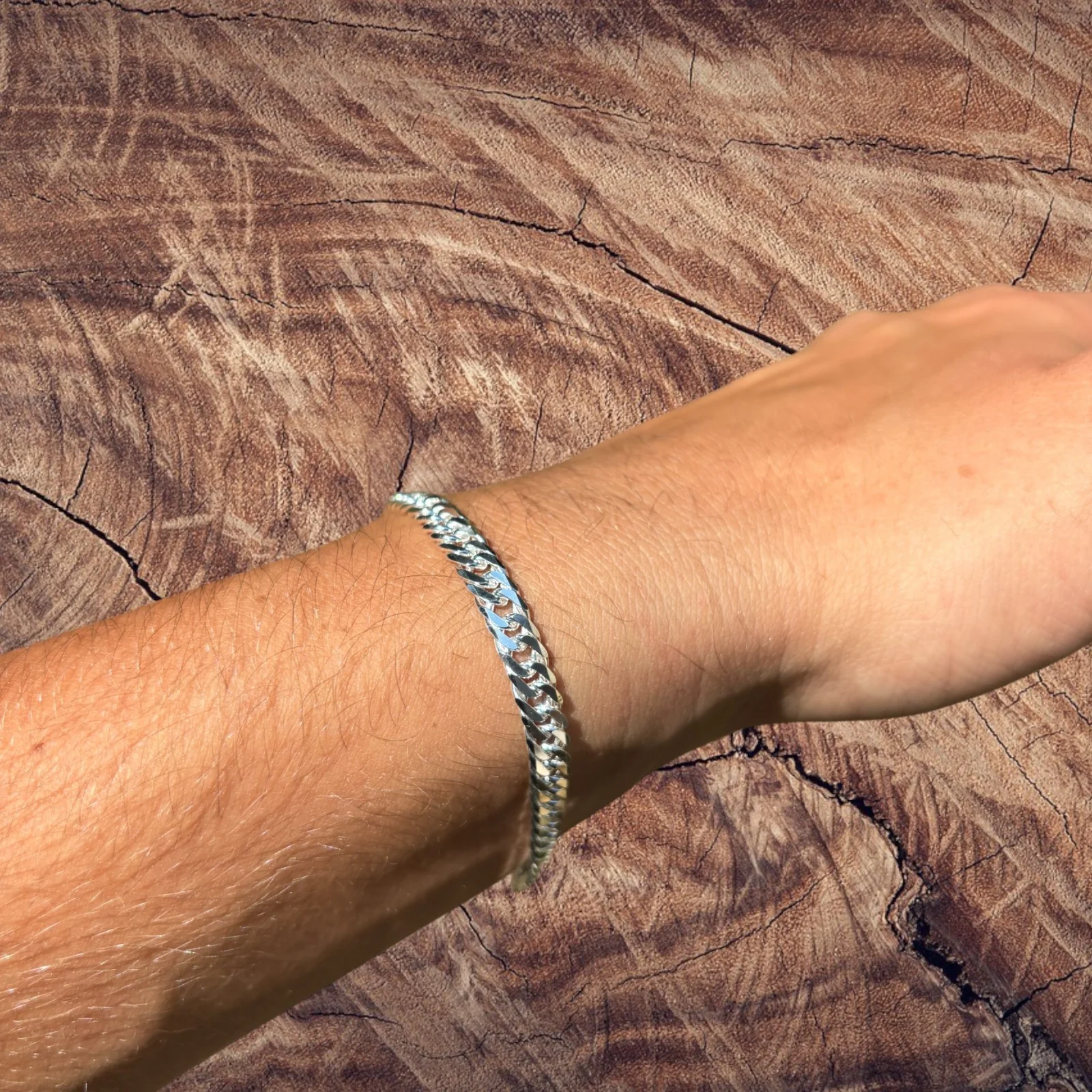 925 Sterling Silver 6mm Double Curb Bracelet - Image 7