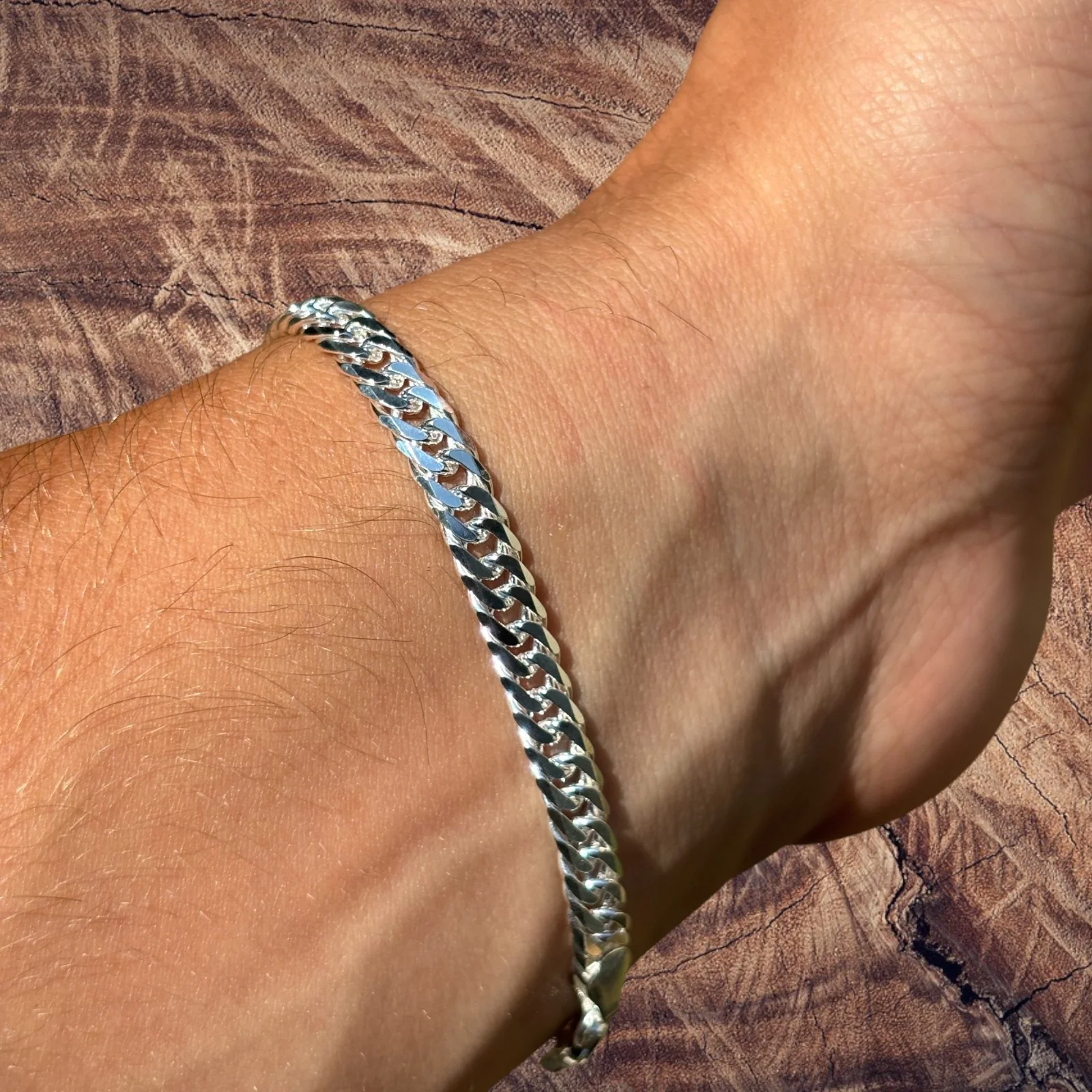 925 Sterling Silver 6mm Double Curb Bracelet - Image 8