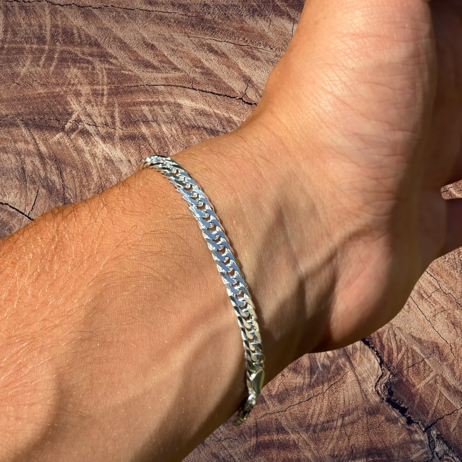 925 Sterling Silver 6mm Double Curb Bracelet - Image 9