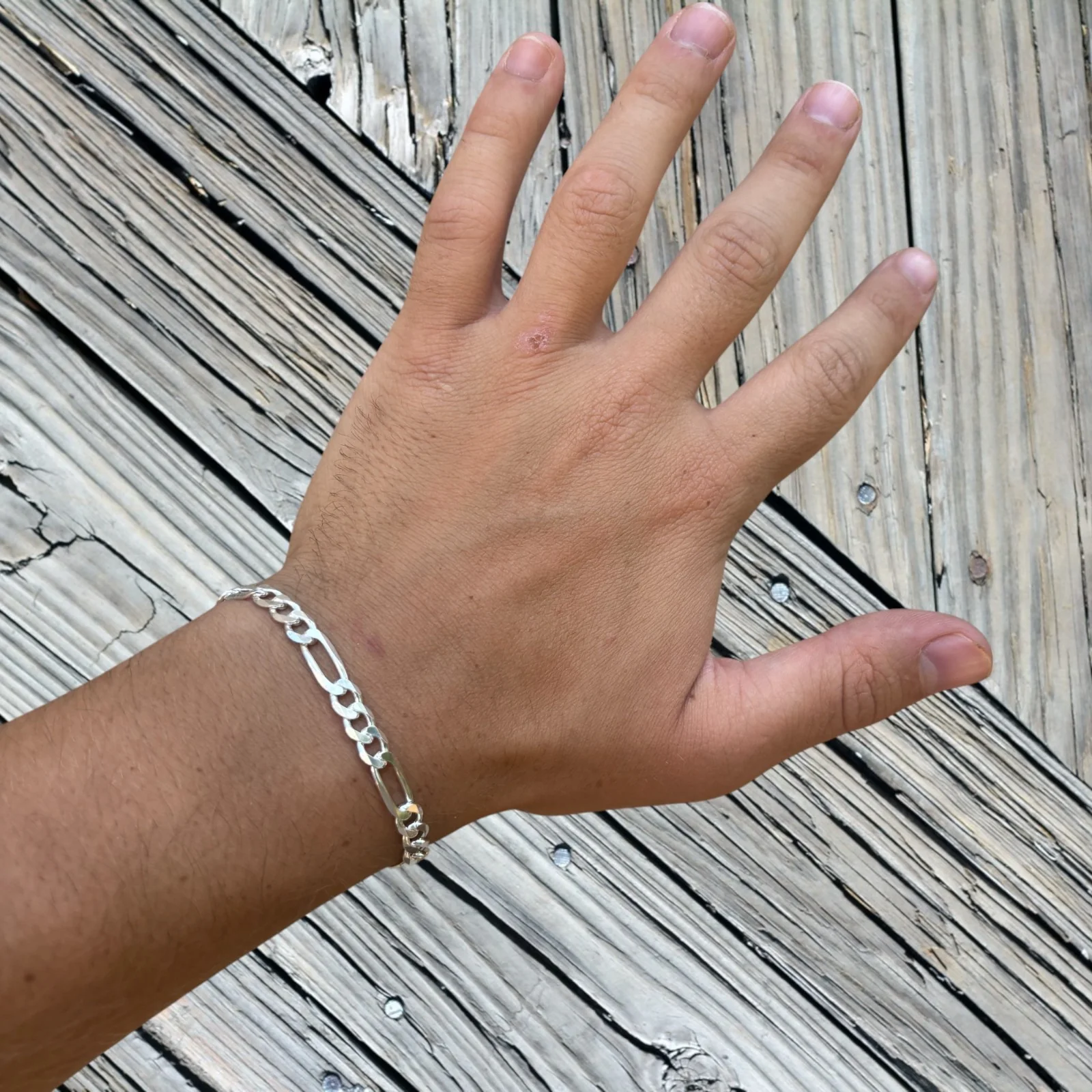 925 Sterling Silver 6mm Figaro Bracelet - Image 12