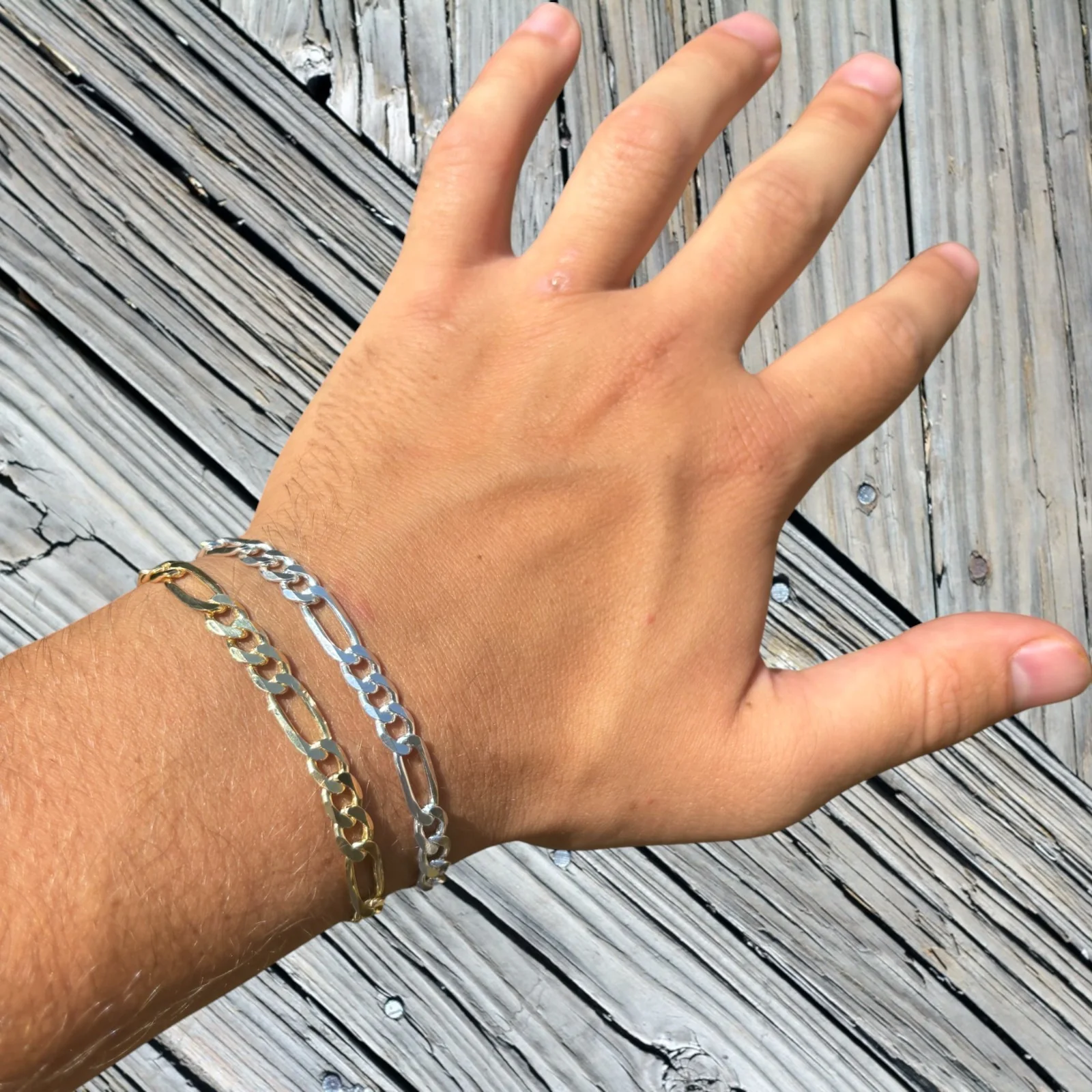 925 Sterling Silver 6mm Figaro Bracelet - Image 15