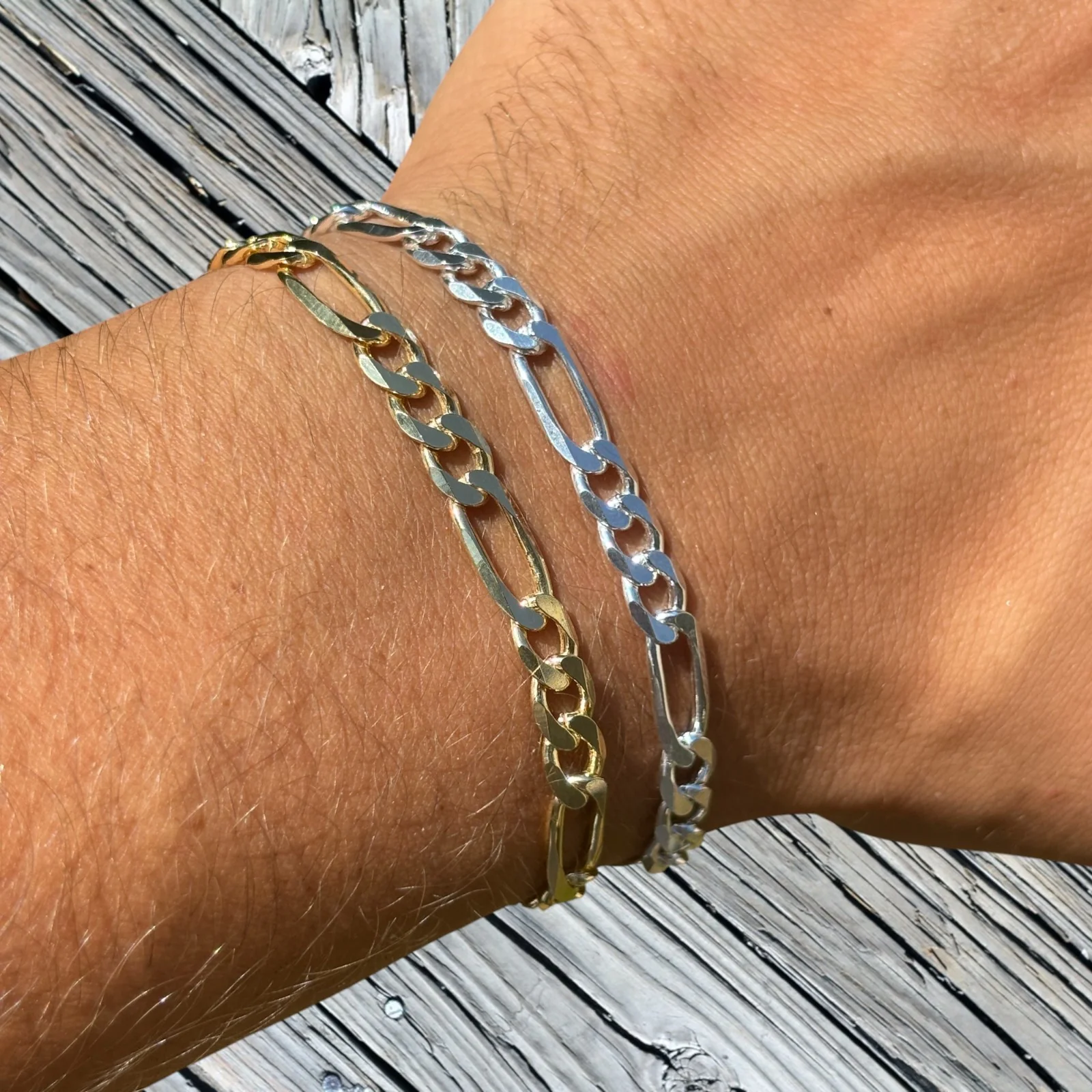 925 Sterling Silver 6mm Figaro Bracelet - Image 3