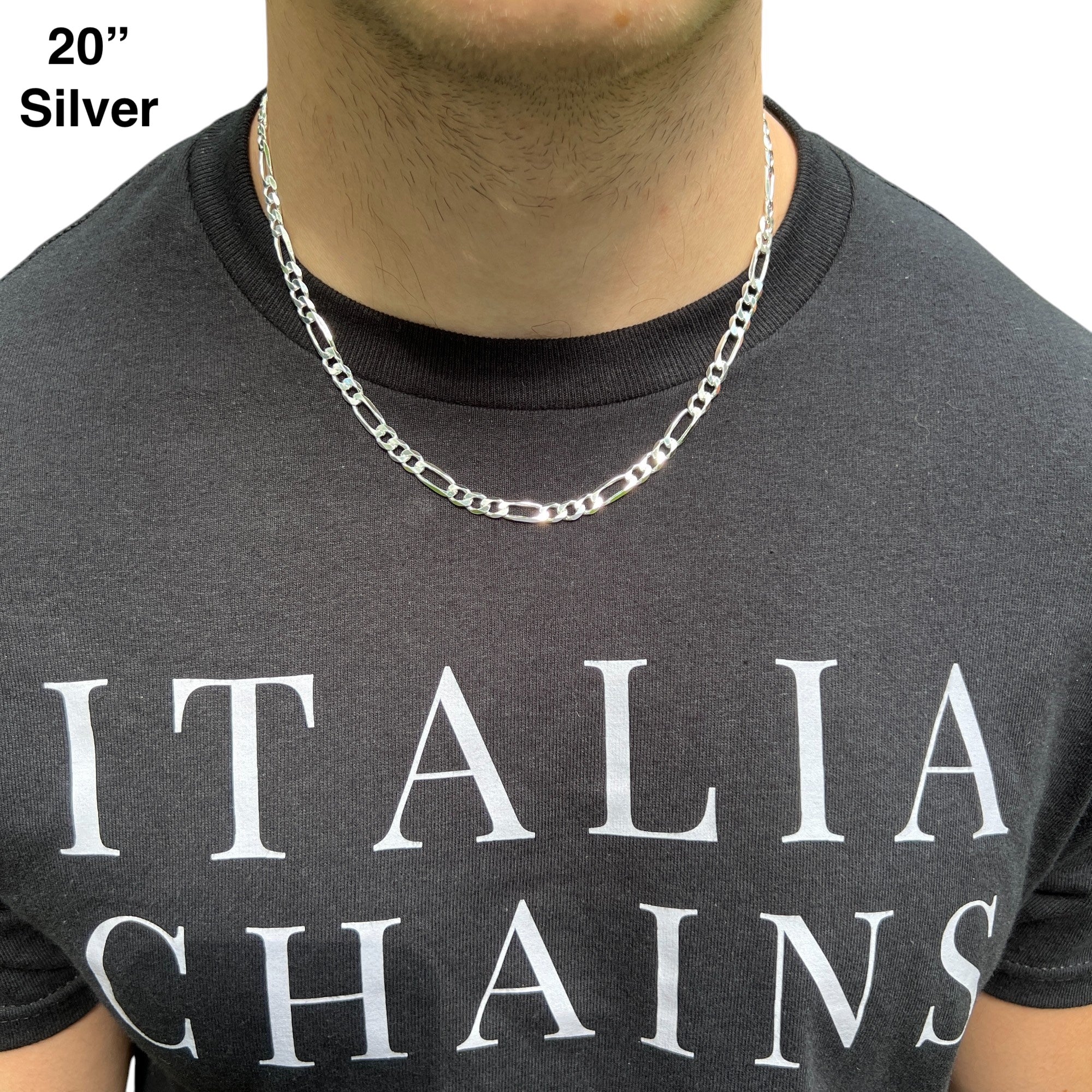 925 Sterling Silver 6mm Figaro Chain Necklace - Image 10