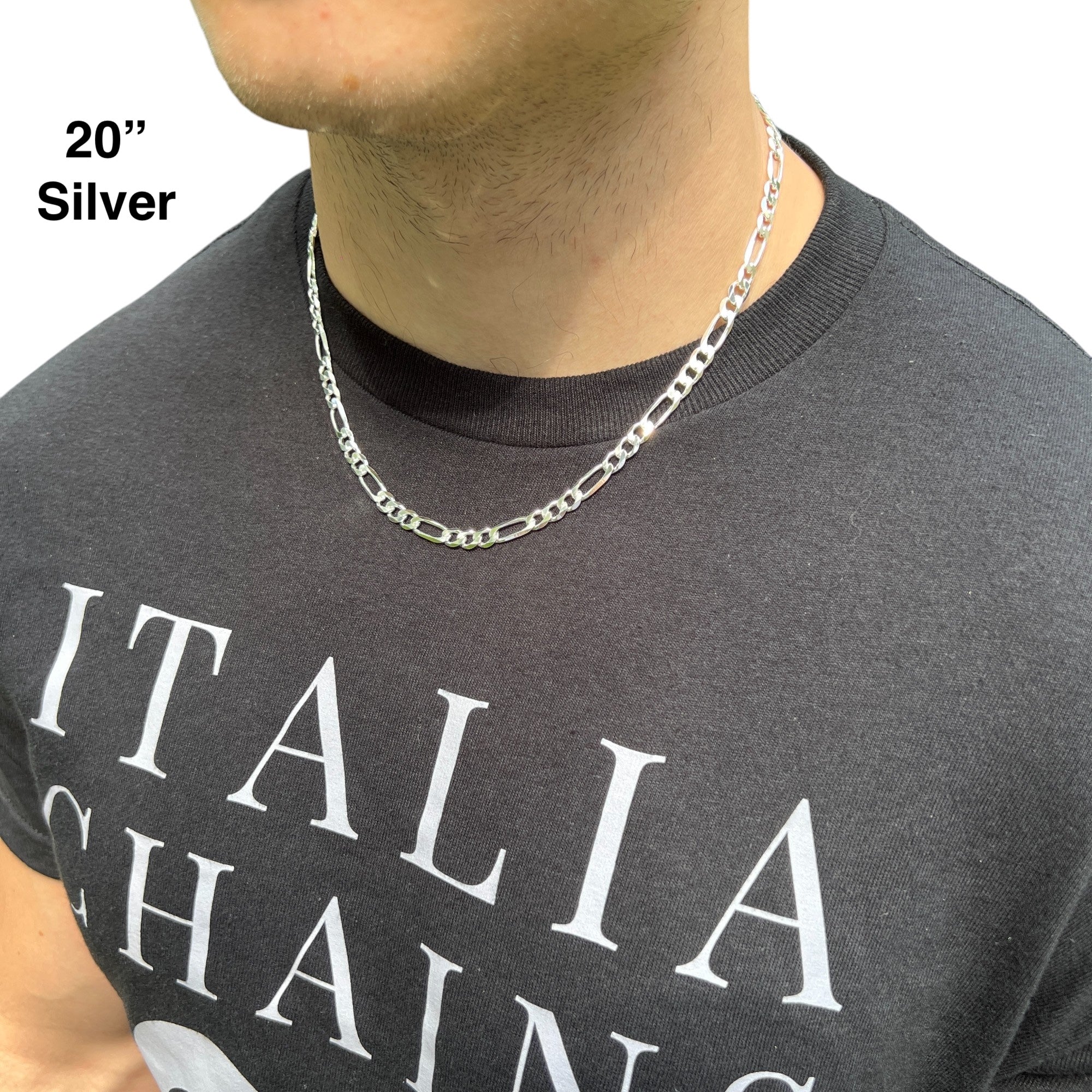 925 Sterling Silver 6mm Figaro Chain Necklace - Image 11