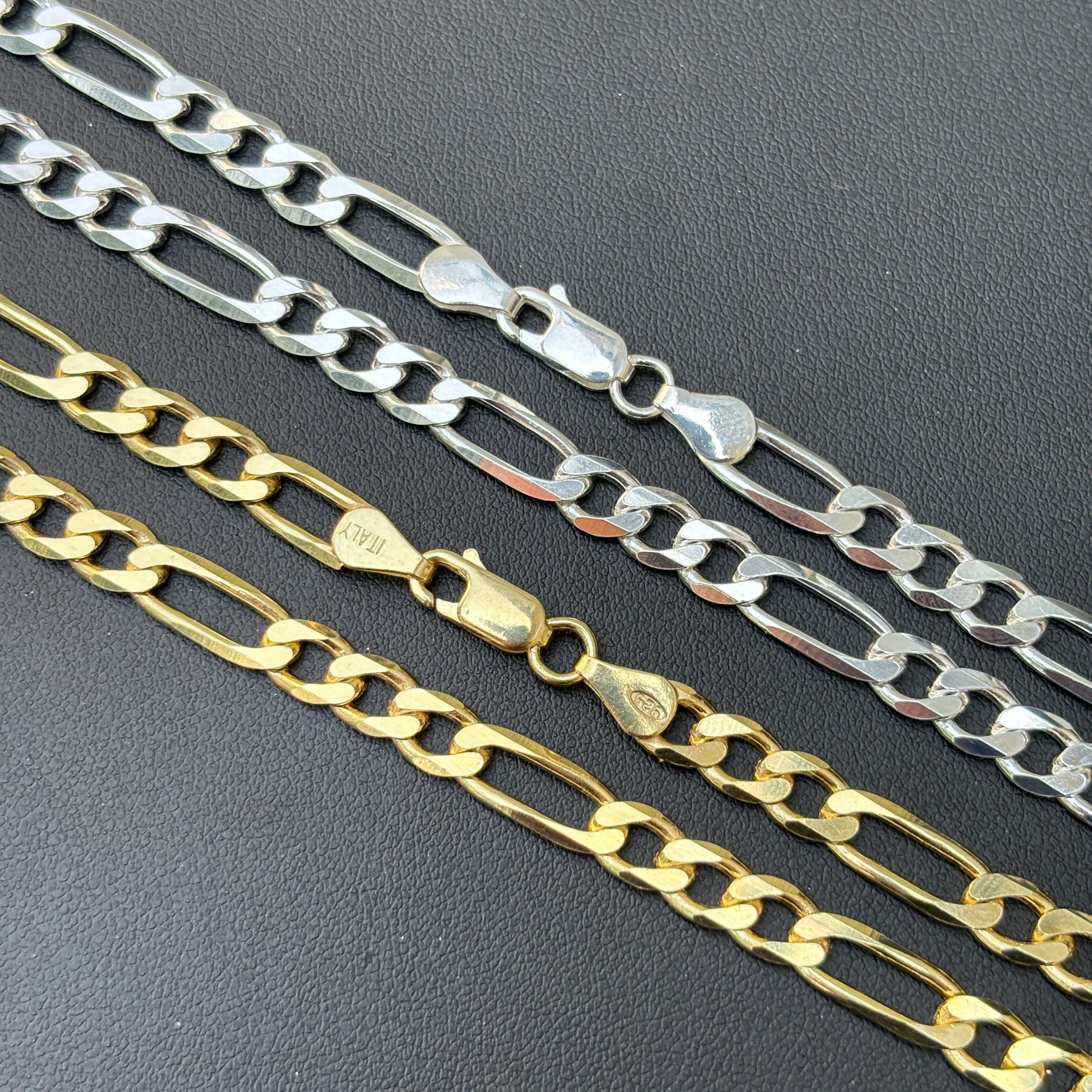 925 Sterling Silver 6mm Figaro Chain Necklace - Image 3