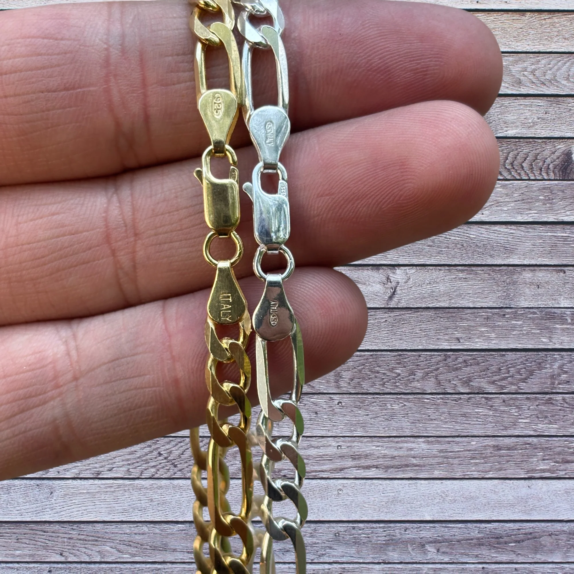 925 Sterling Silver 6mm Figaro Chain Necklace - Image 7