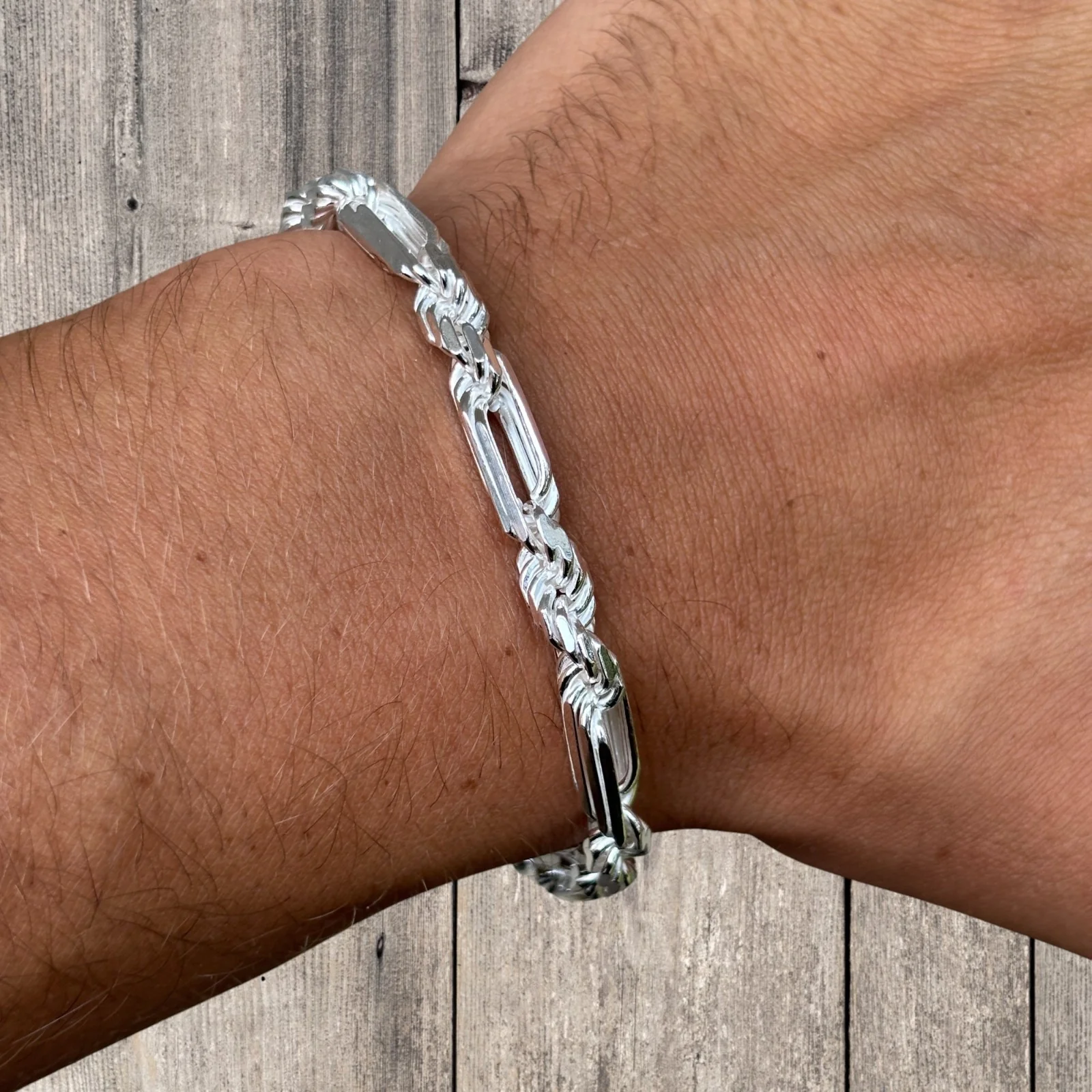 925 Sterling Silver 6mm Figarope Milano Bracelet - Image 10