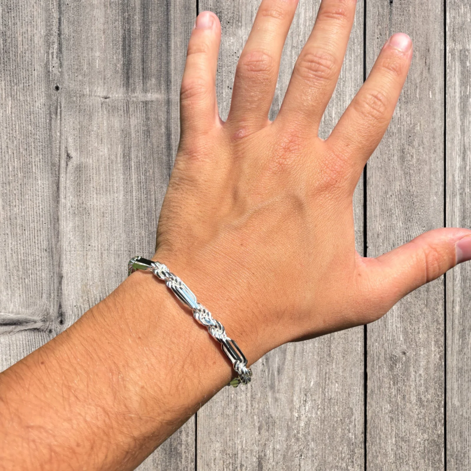 925 Sterling Silver 6mm Figarope Milano Bracelet - Image 11