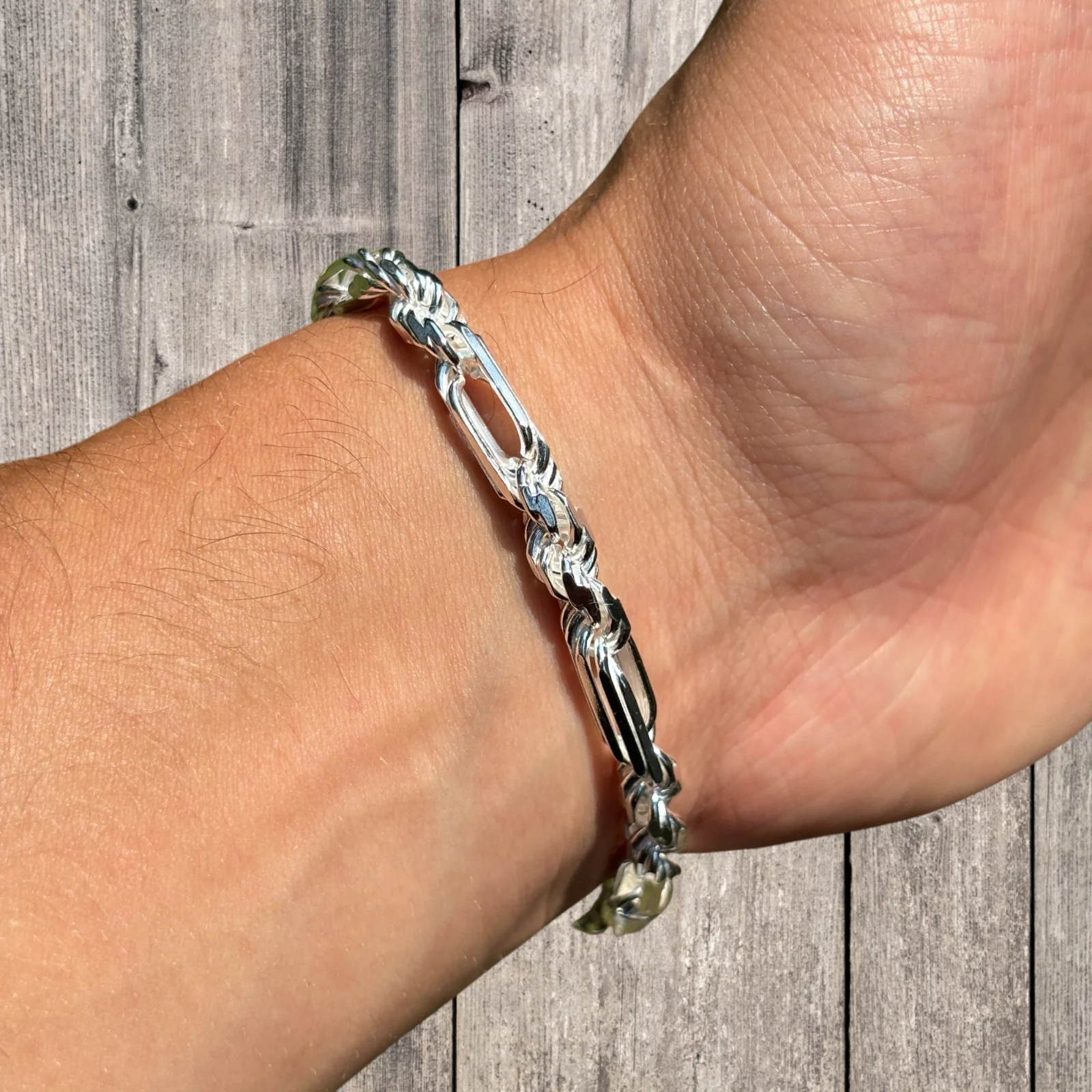 925 Sterling Silver 6mm Figarope Milano Bracelet - Image 13