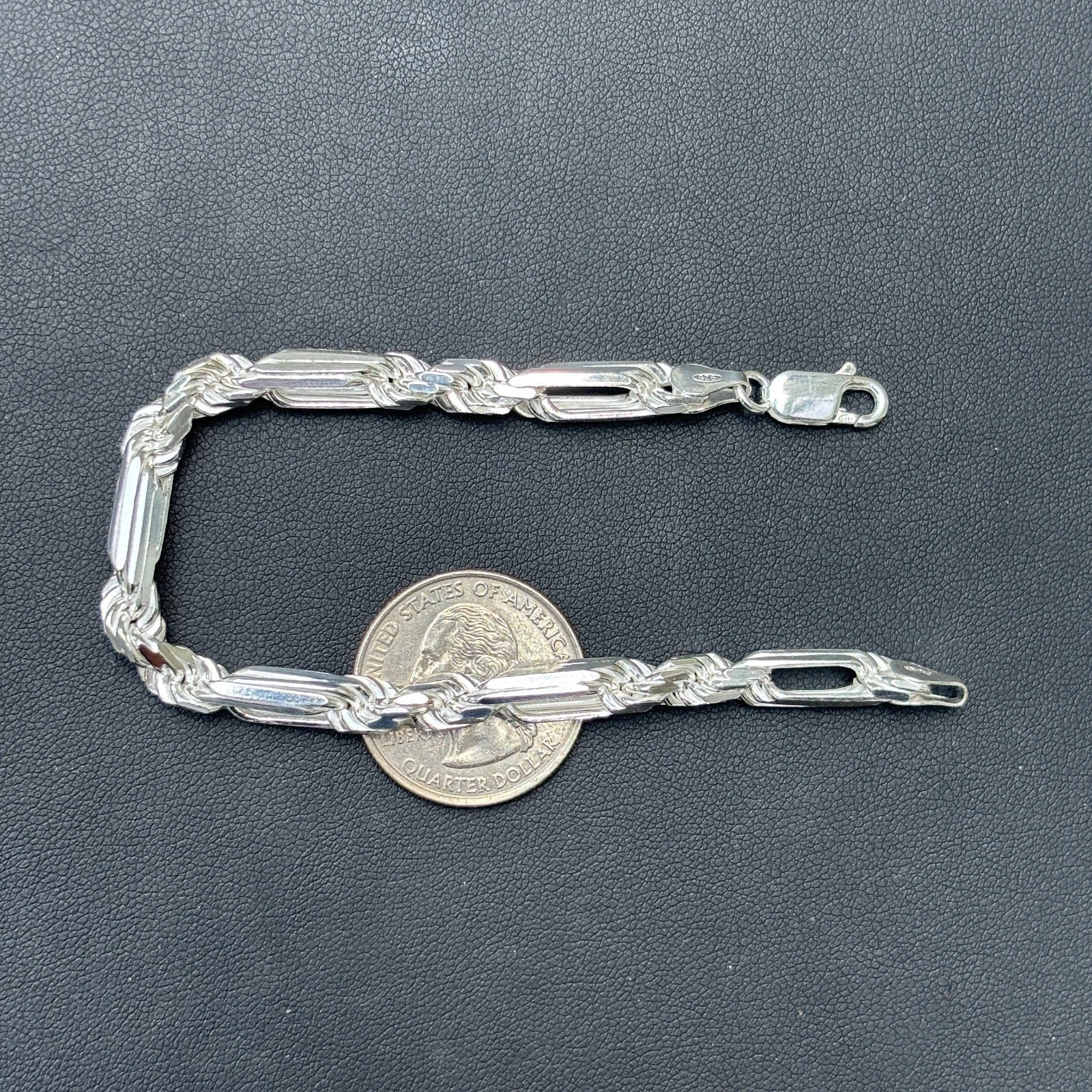 925 Sterling Silver 6mm Figarope Milano Bracelet - Image 15