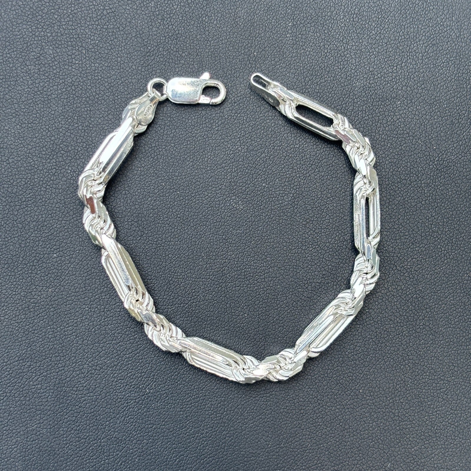 925 Sterling Silver 6mm Figarope Milano Bracelet - Image 16