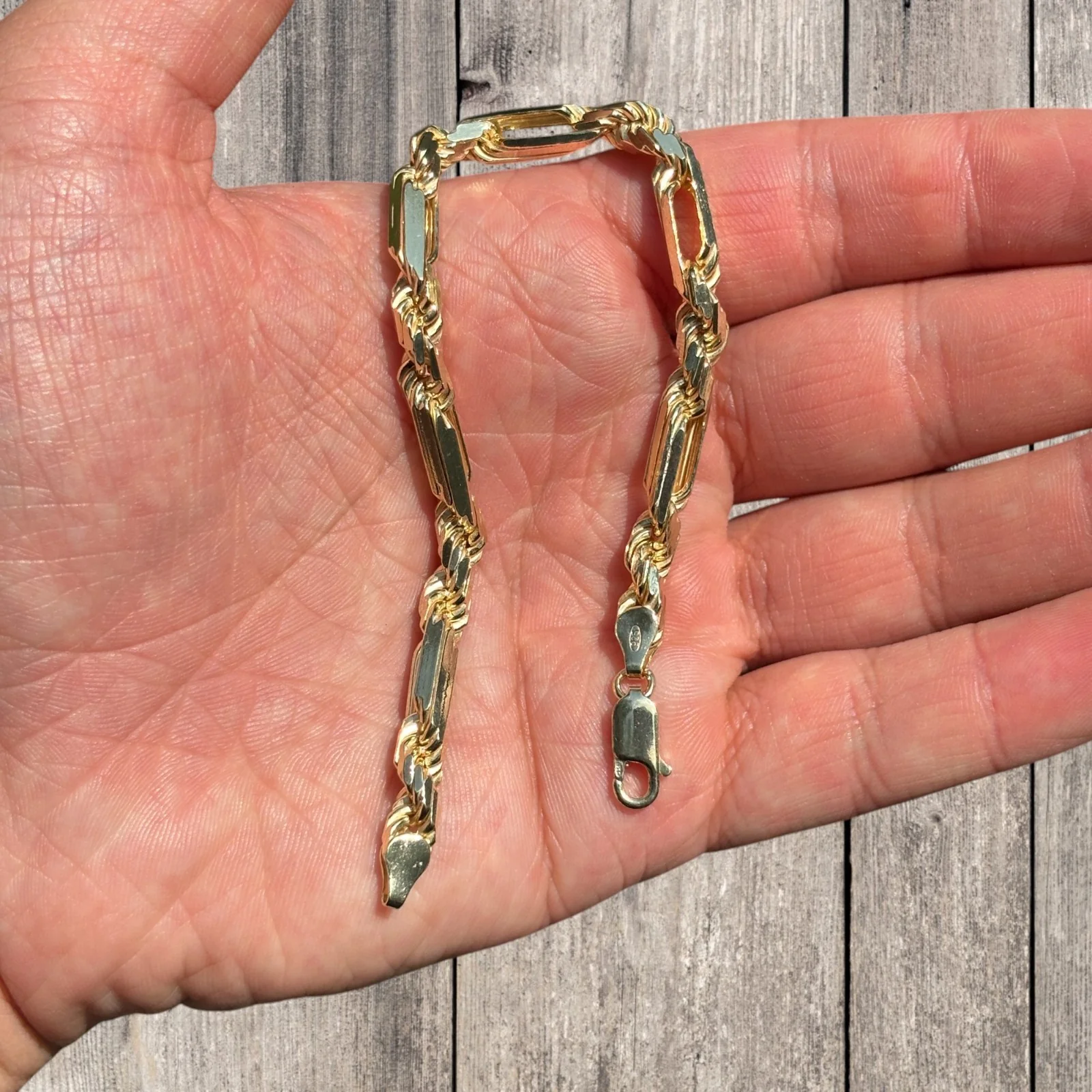 925 Sterling Silver 6mm Figarope Milano Bracelet - Image 5