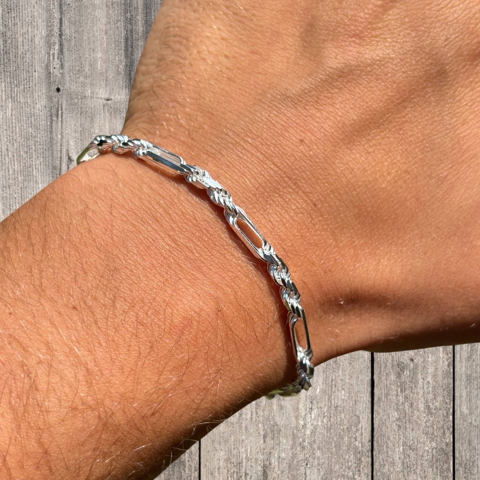 925 Sterling Silver 6mm Figarope Milano Bracelet - Image 6
