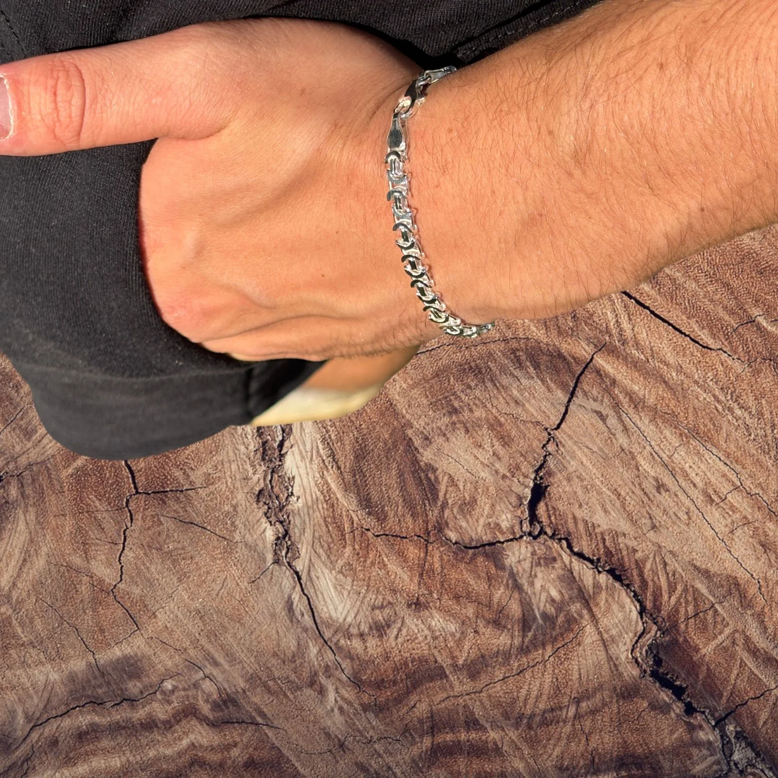 925 Sterling Silver 6mm Flat Byzantine Bracelet - Image 12