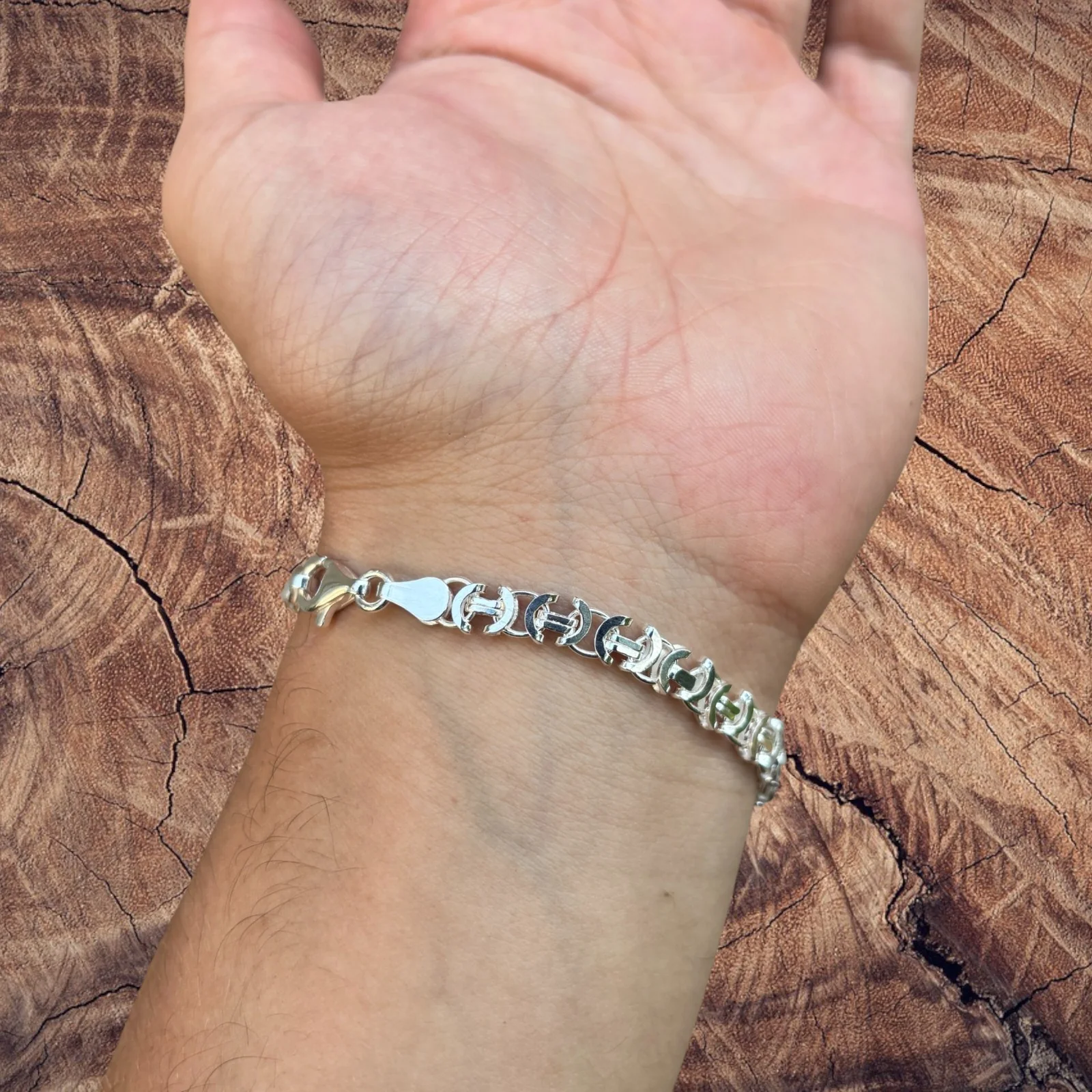 925 Sterling Silver 6mm Flat Byzantine Bracelet - Image 5