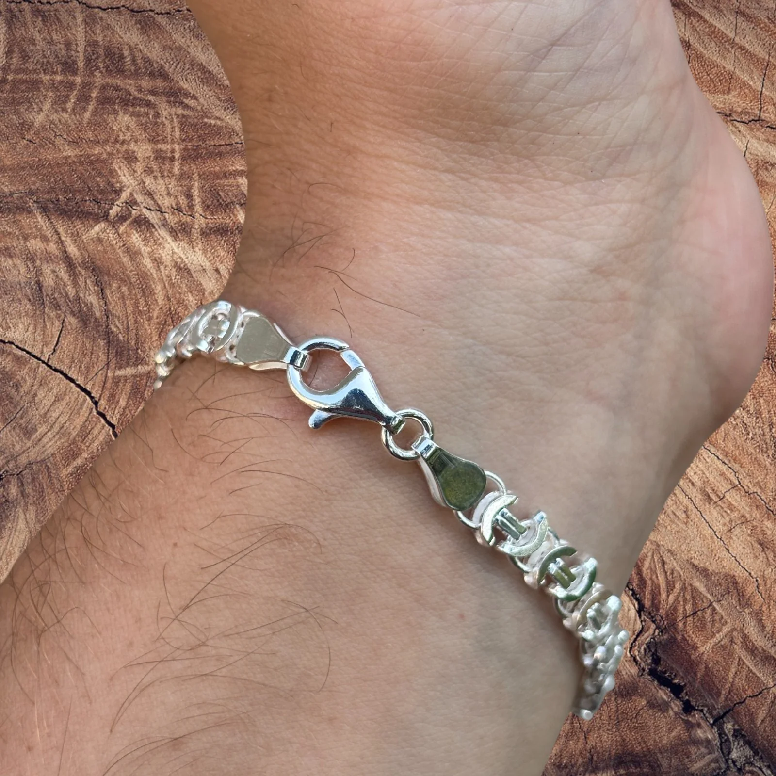 925 Sterling Silver 6mm Flat Byzantine Bracelet - Image 6