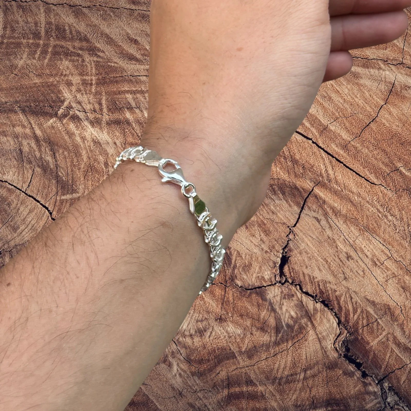 925 Sterling Silver 6mm Flat Byzantine Bracelet - Image 8