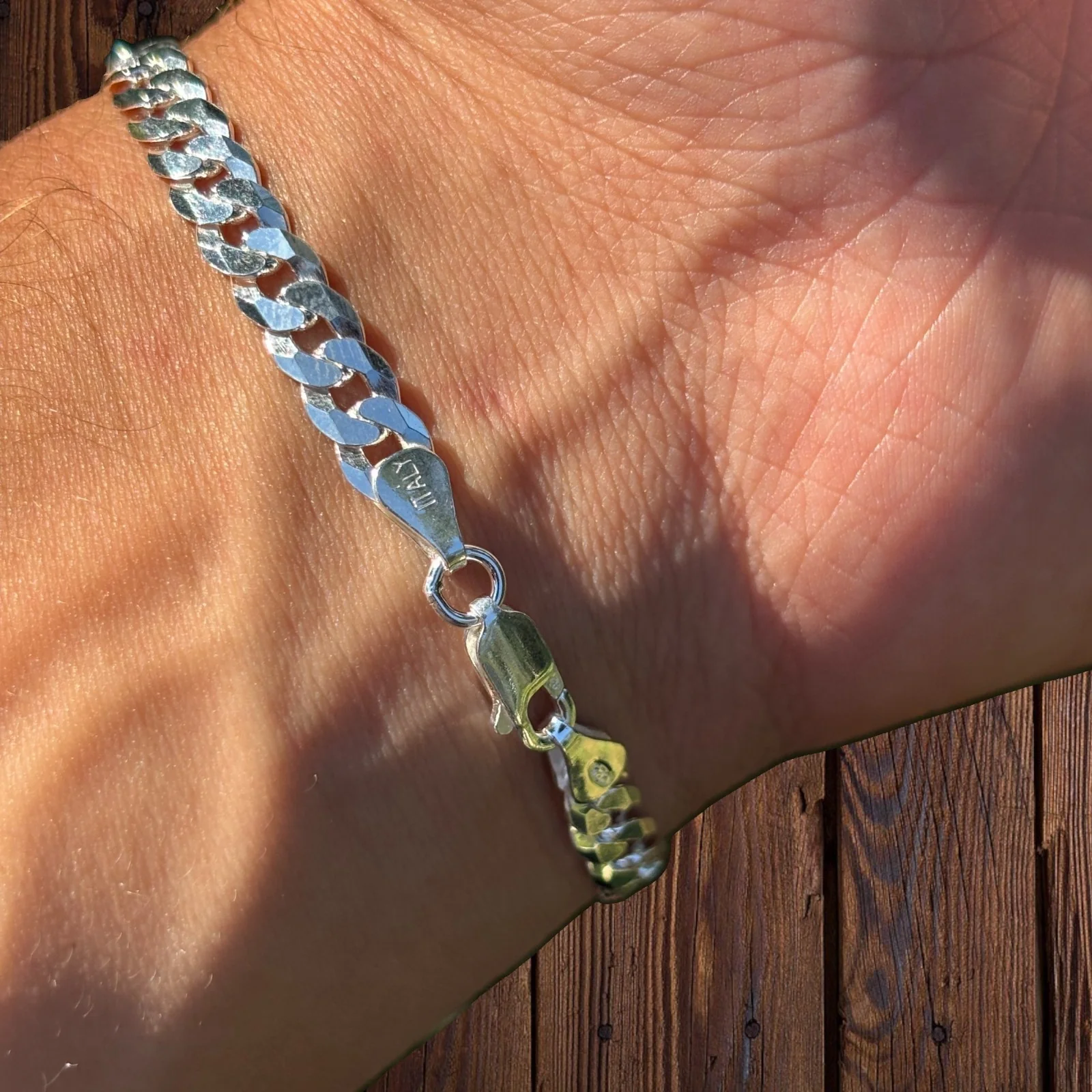 925 Sterling Silver 6mm Flat Curb Bracelet - Image 11