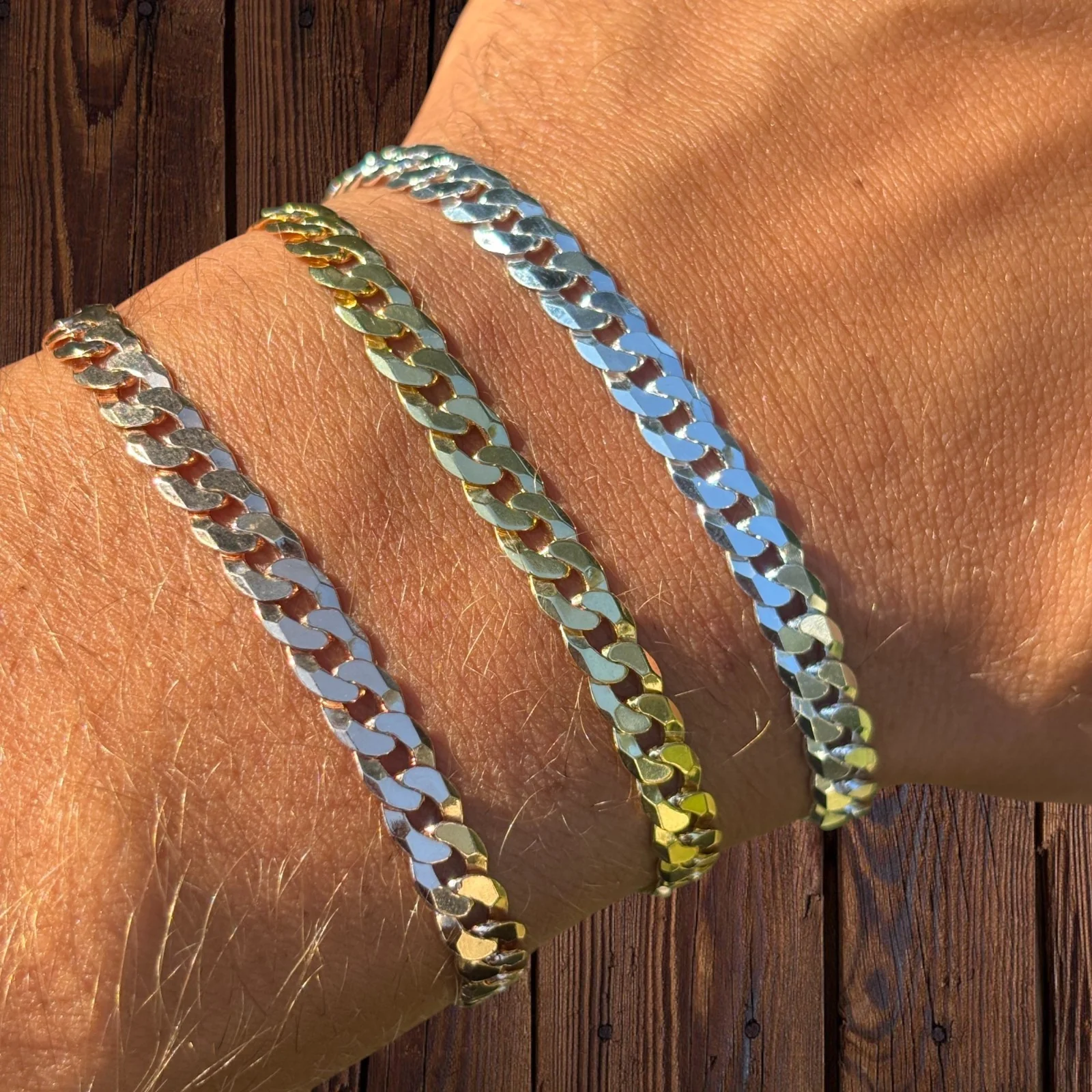 925 Sterling Silver 6mm Flat Curb Bracelet - Image 4