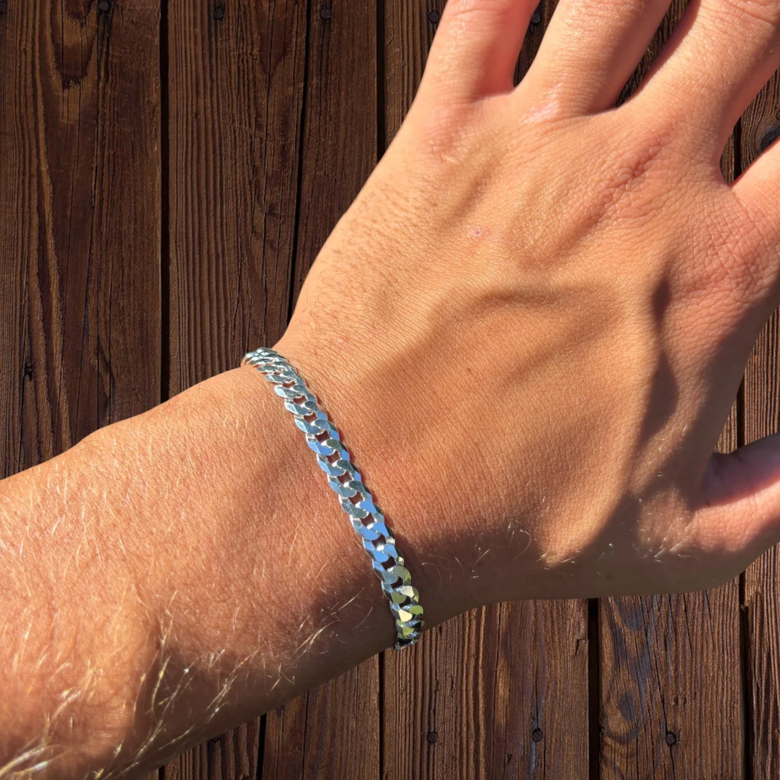 925 Sterling Silver 6mm Flat Curb Bracelet - Image 8