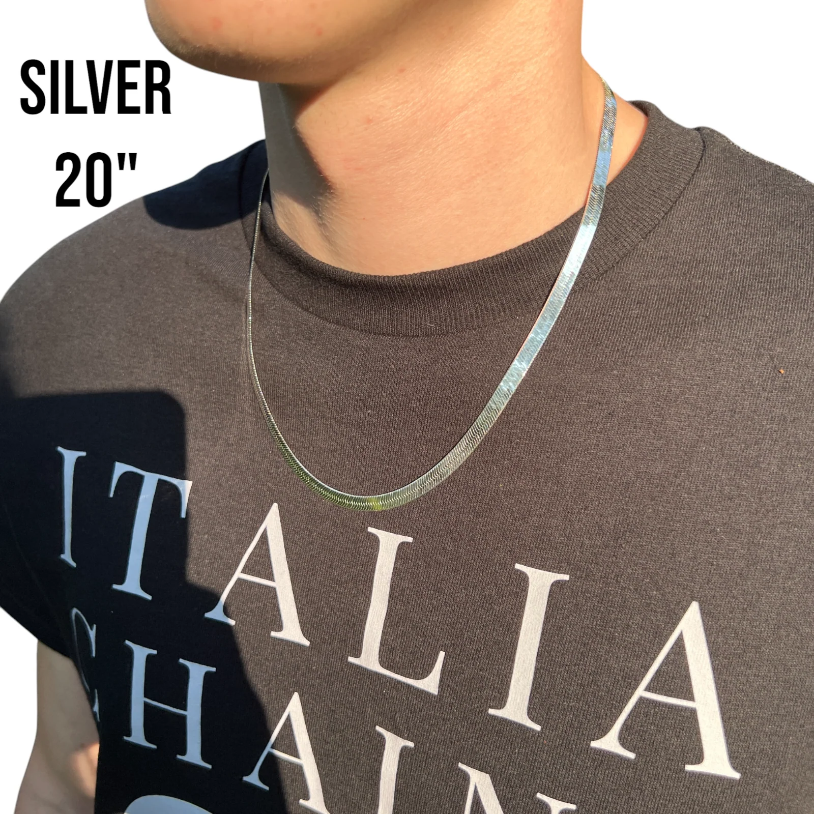 925 Sterling Silver 6mm Herringbone Chain Necklace - Image 10