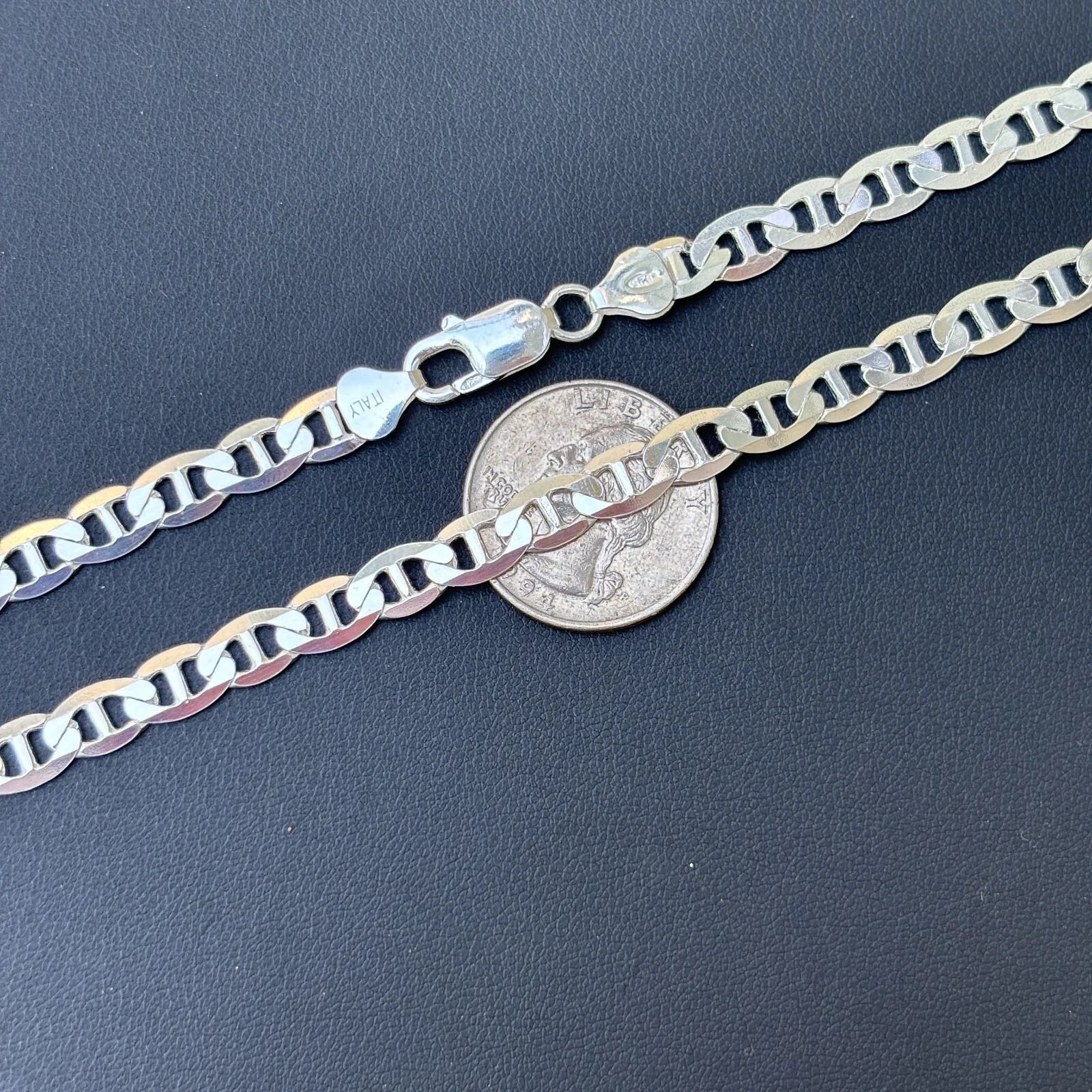 925 Sterling Silver 6mm Mariner Chain Necklace - Image 9
