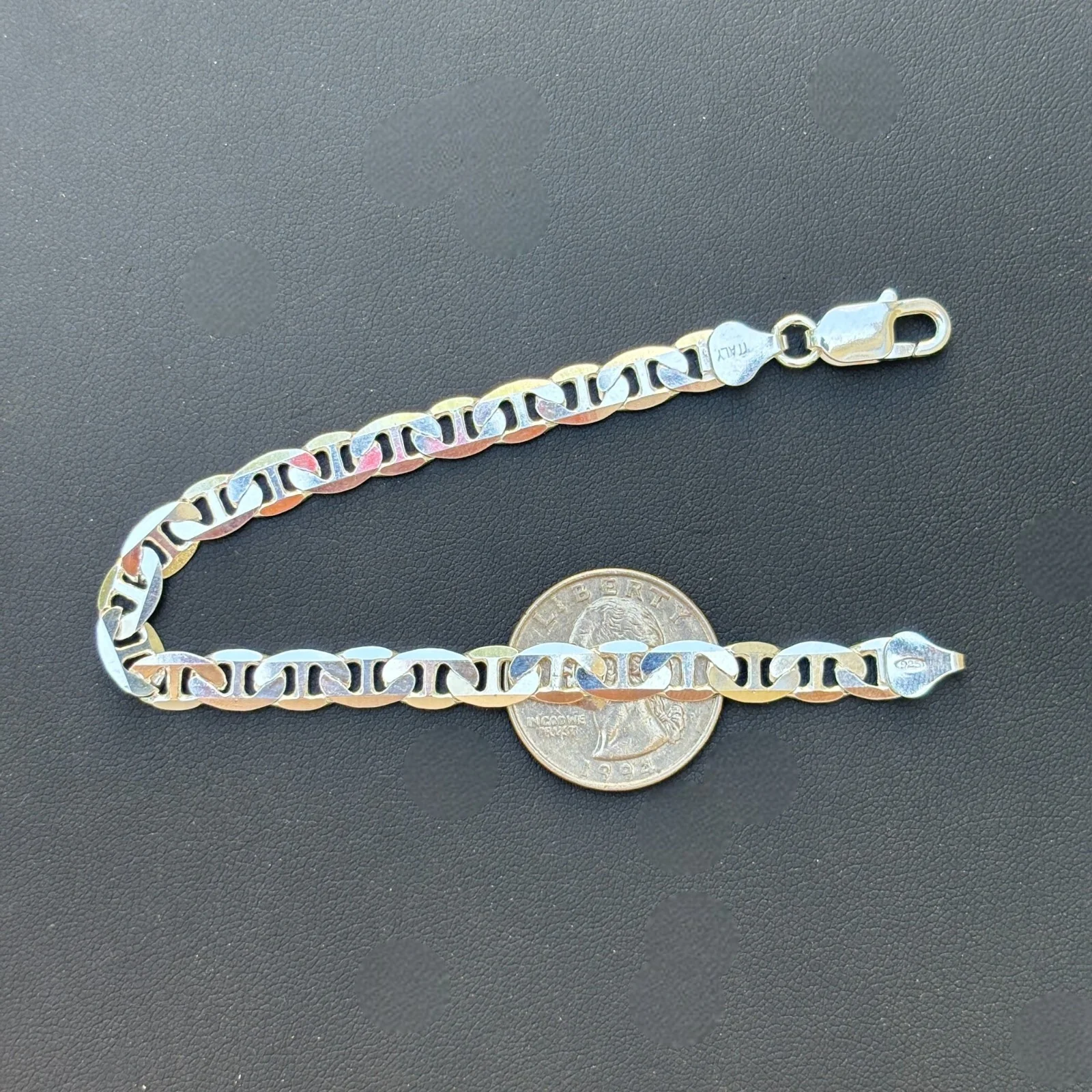 925 Sterling Silver 6mm Mariner Bracelet - Image 15