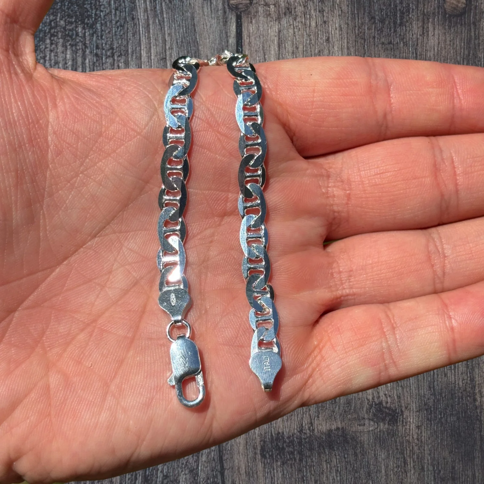 925 Sterling Silver 6mm Mariner Bracelet - Image 4