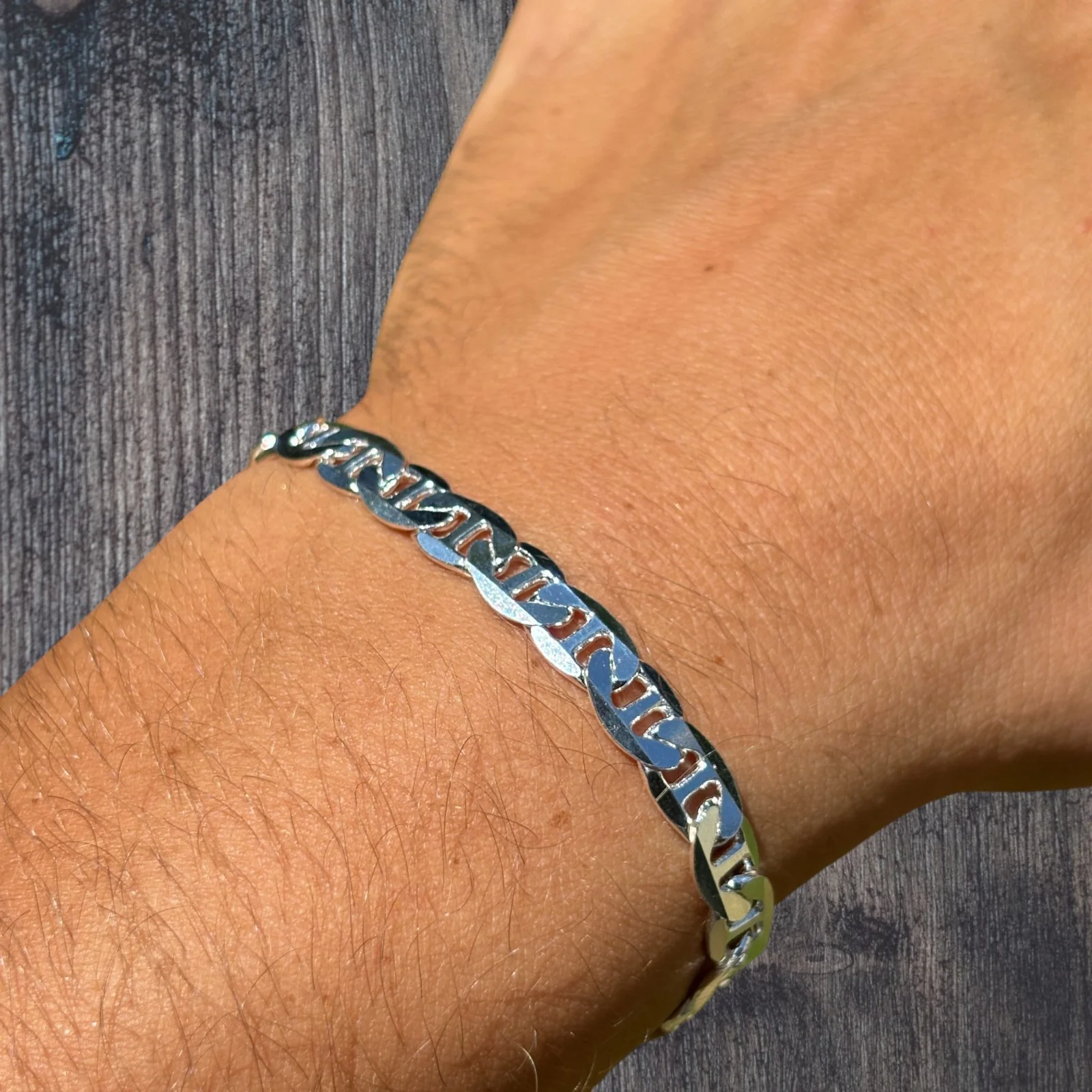 925 Sterling Silver 6mm Mariner Bracelet - Image 6