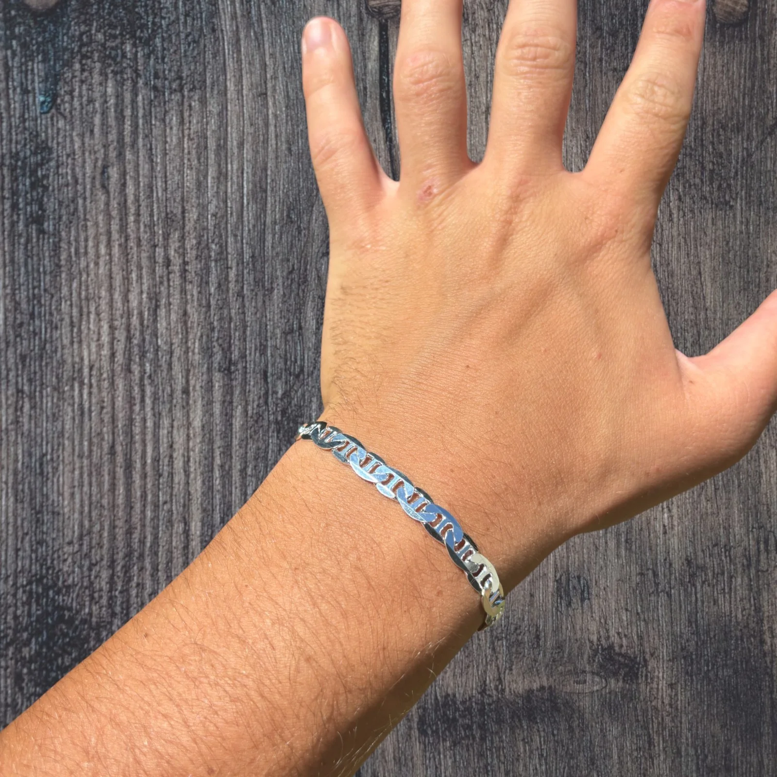 925 Sterling Silver 6mm Mariner Bracelet - Image 8