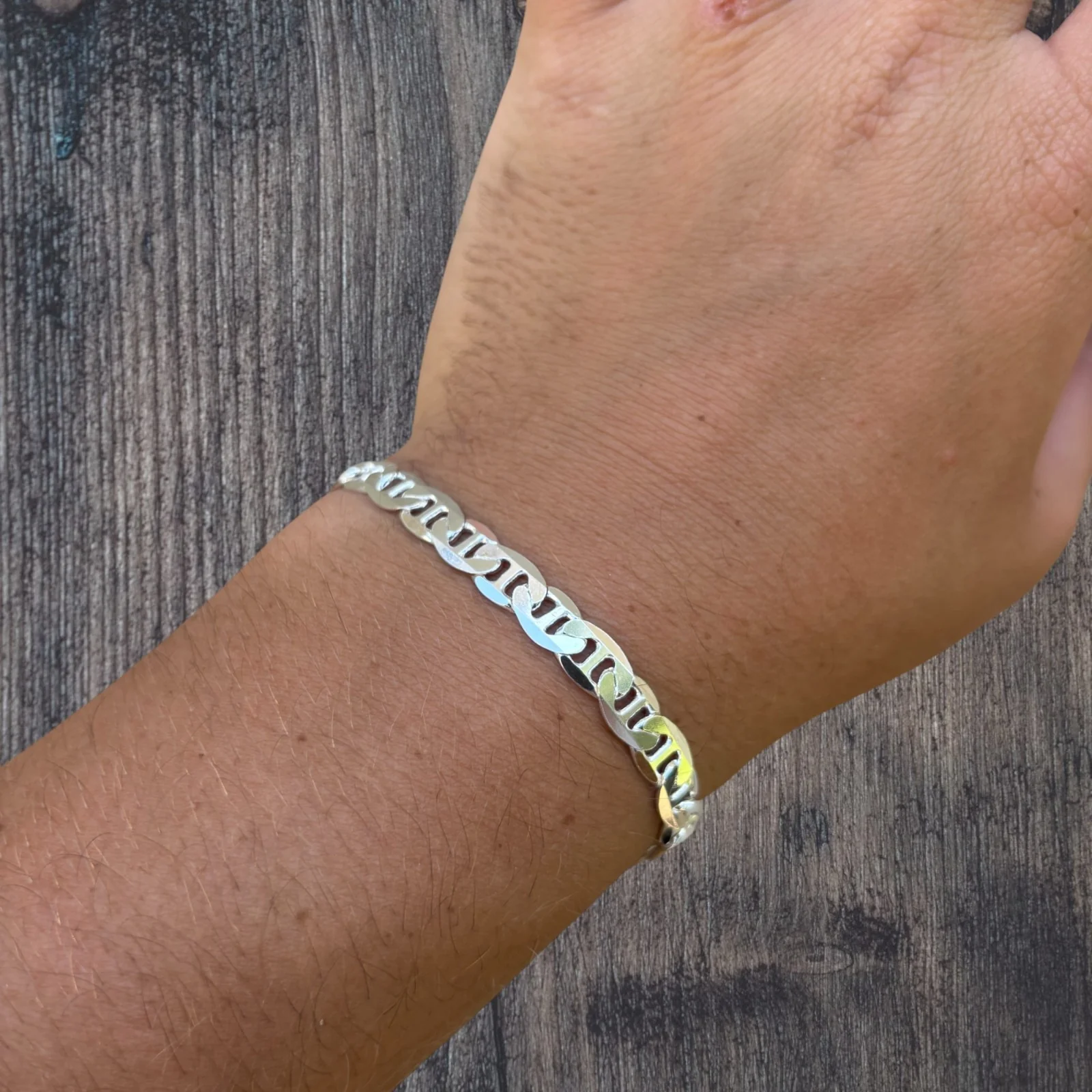 925 Sterling Silver 6mm Mariner Bracelet - Image 9