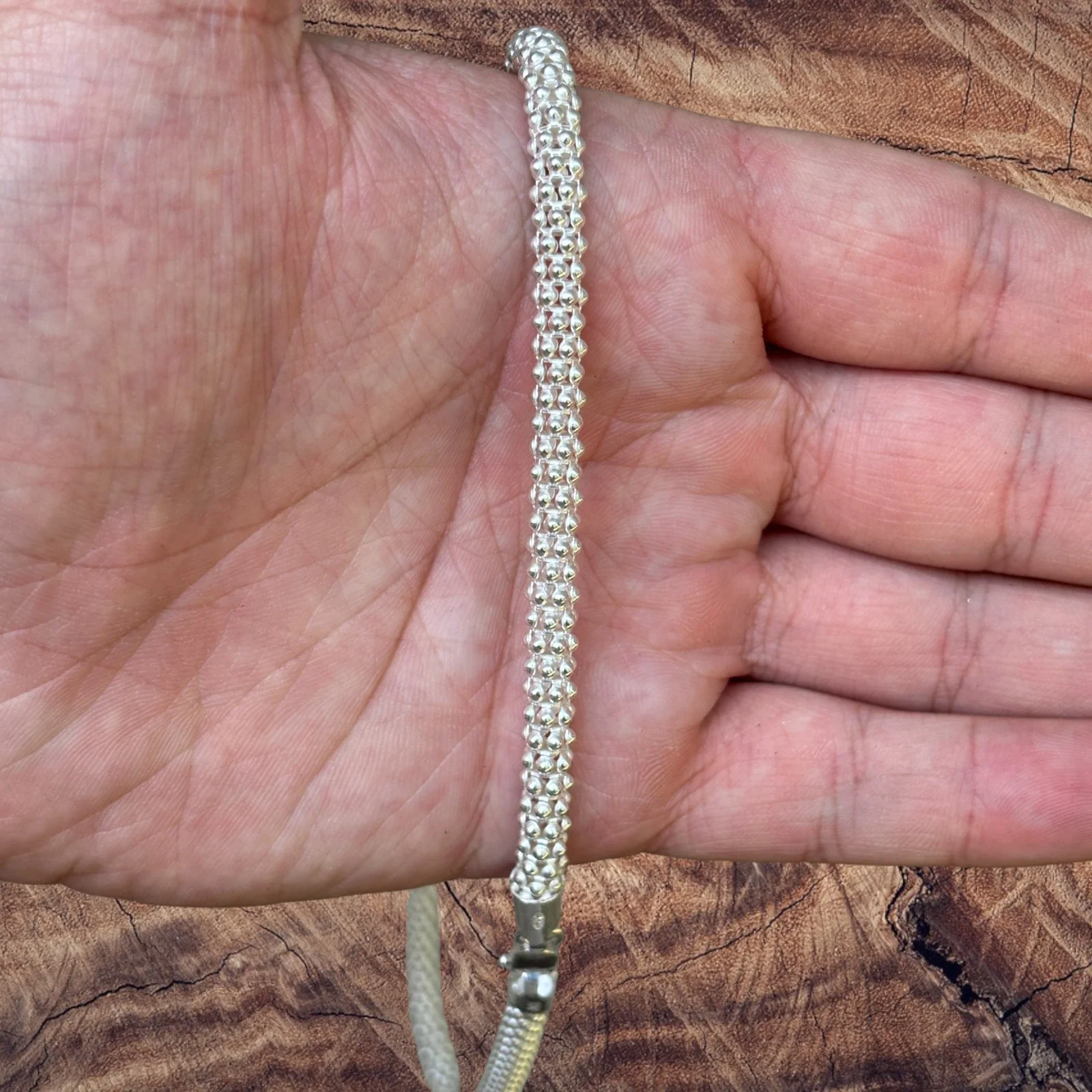 925 Sterling Silver 6mm Popcorn Ice Link Chain Necklace - Image 10